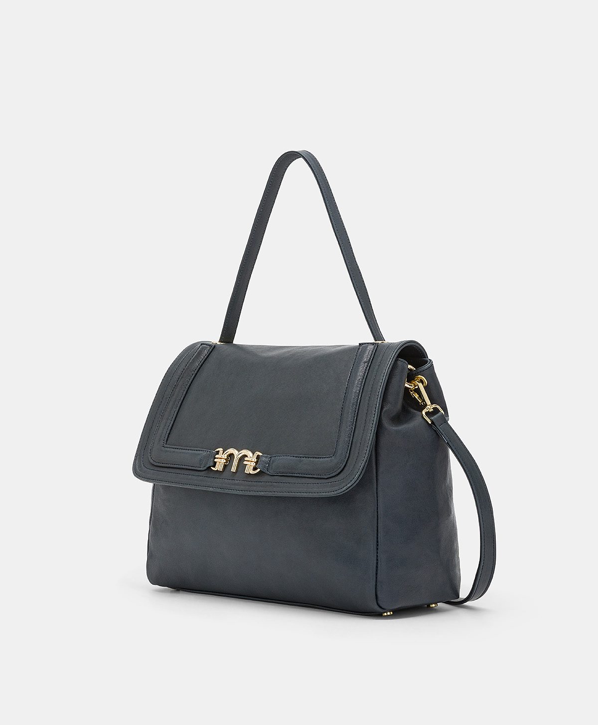 MOMONI FLORE BAG IN LEATHER - BLUE - Momonì