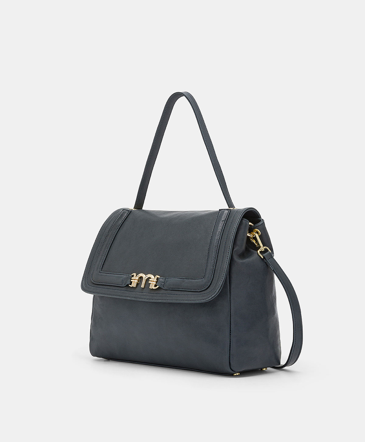 MOMONI FLORE BAG IN LEATHER - BLUE - Momonì