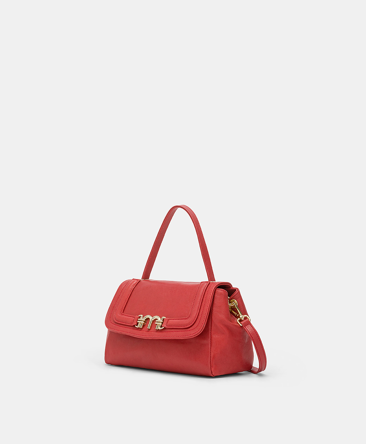BORSA PETIT FLORE IN PELLE - ROSSO - Momonì