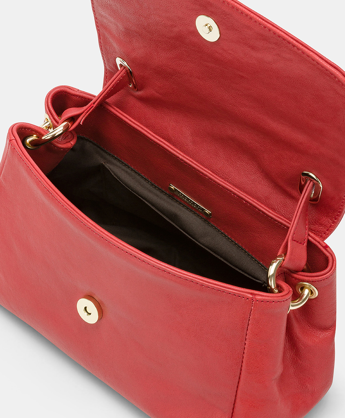 BORSA PETIT FLORE IN PELLE - ROSSO - Momonì