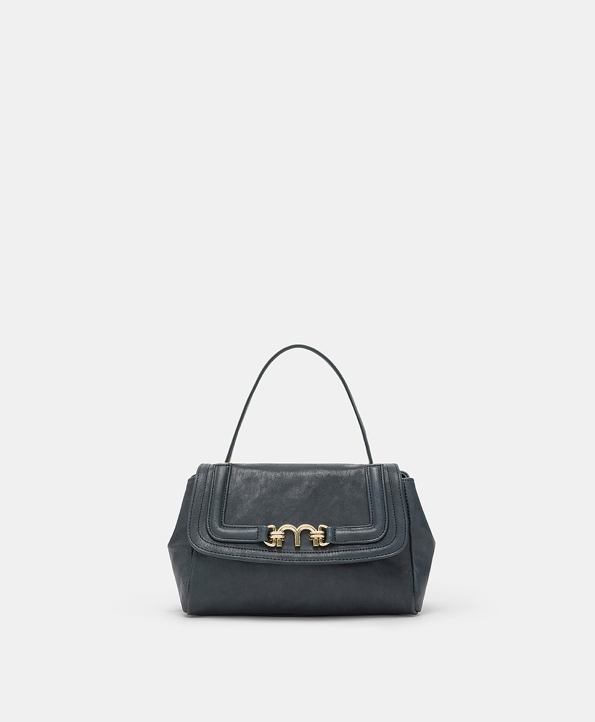 BORSA PETIT FLORE IN PELLE - BLU - Momonì