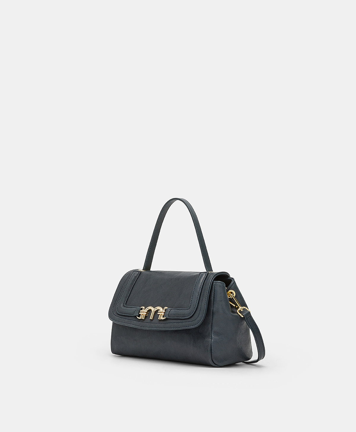 BORSA PETIT FLORE IN PELLE - BLU - Momonì