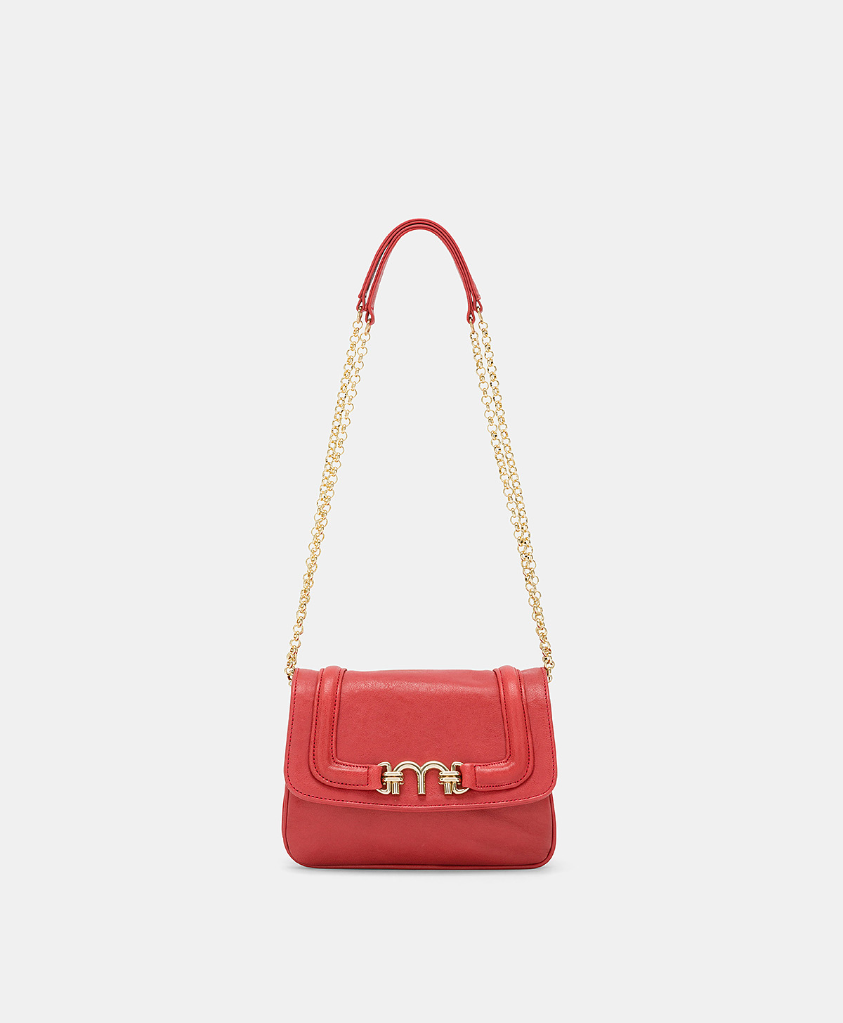 BORSA MIMI FLORE IN PELLE - ROUGE - Momonì
