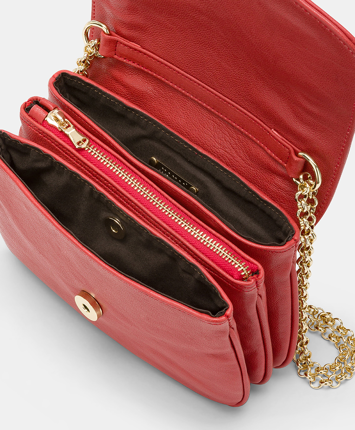 BORSA MIMI FLORE IN PELLE - ROUGE - Momonì
