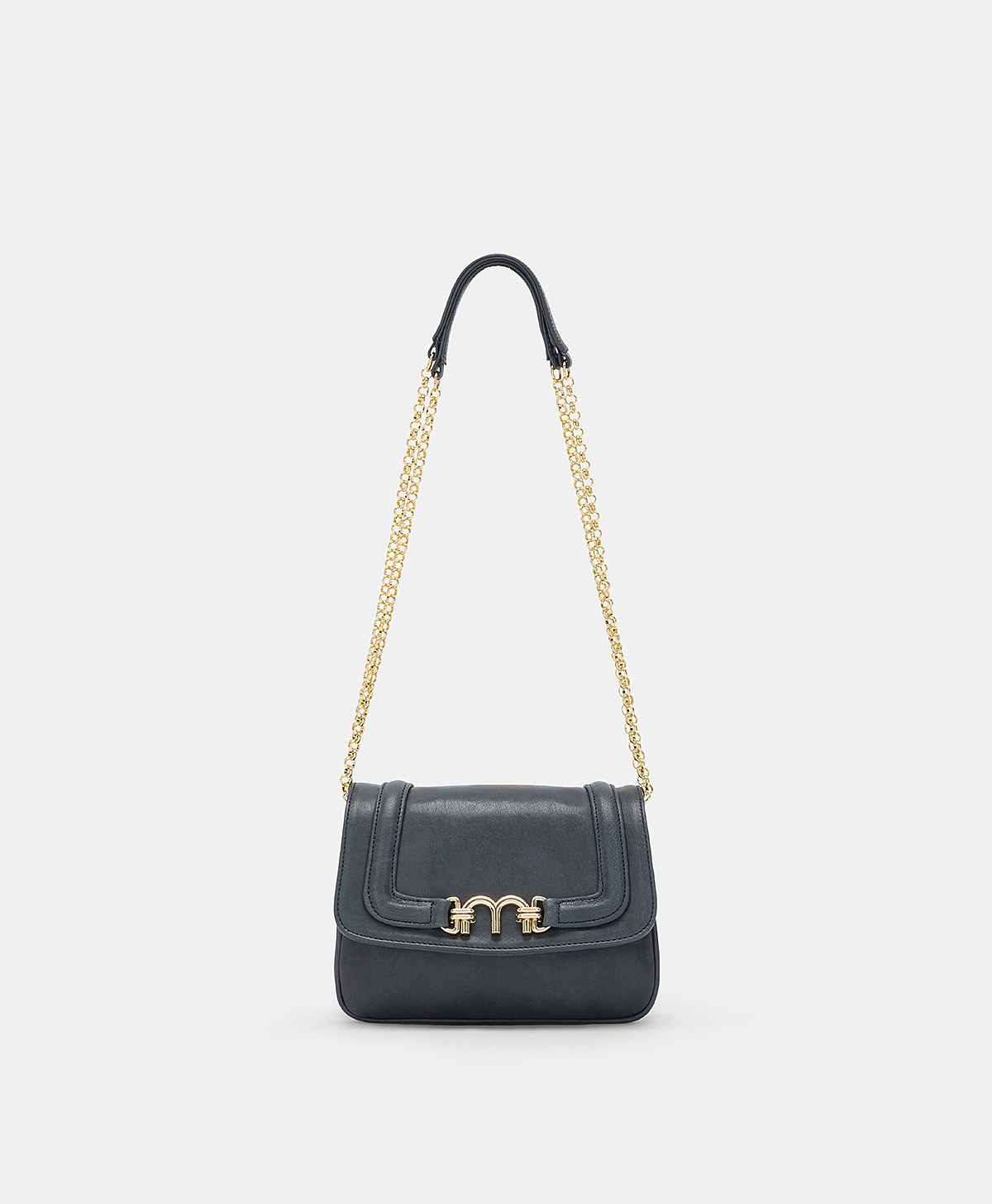 MOMONI MIMI FLORE BAG IN LEATHER - BLUE - Momonì