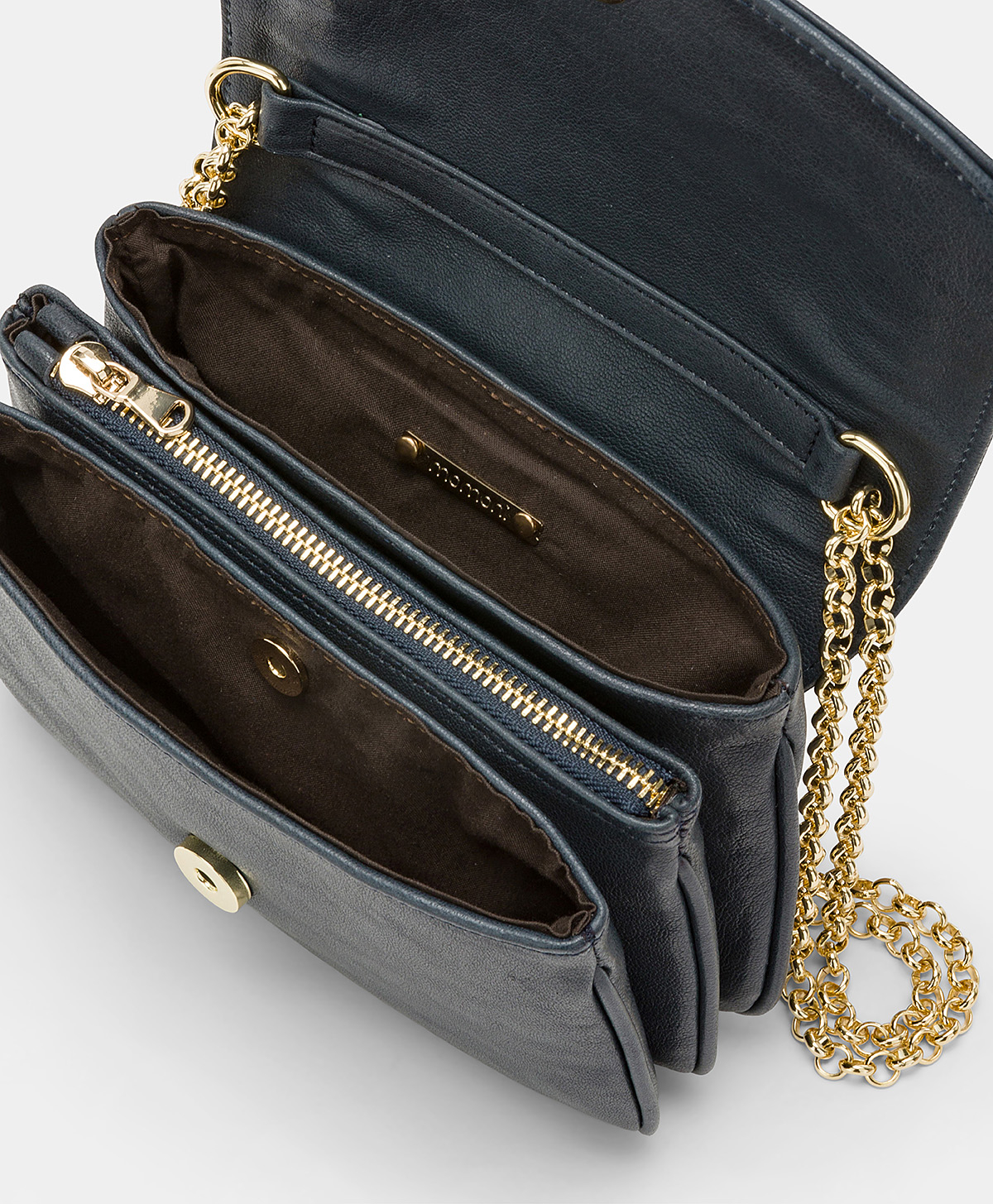 MOMONI MIMI FLORE BAG IN LEATHER - BLUE - Momonì