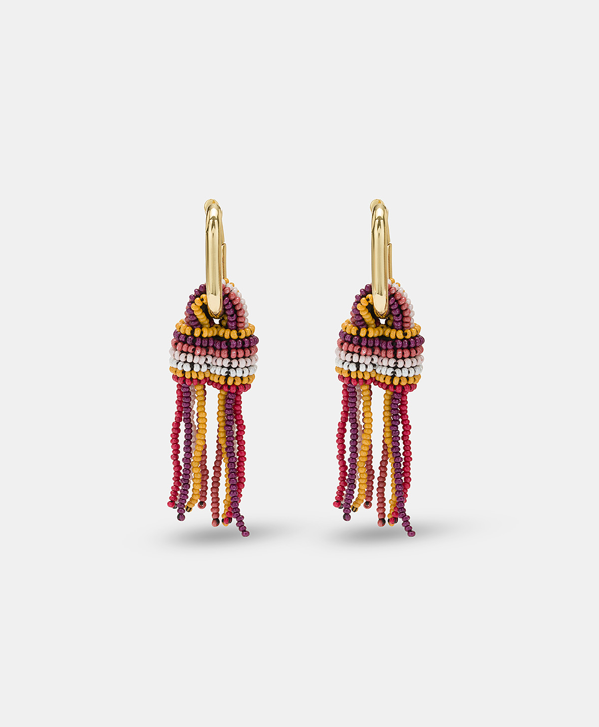 ORECCHINI ZIMMARI CON PERLINE - BRUCIATO MULTICOLOR - Momonì