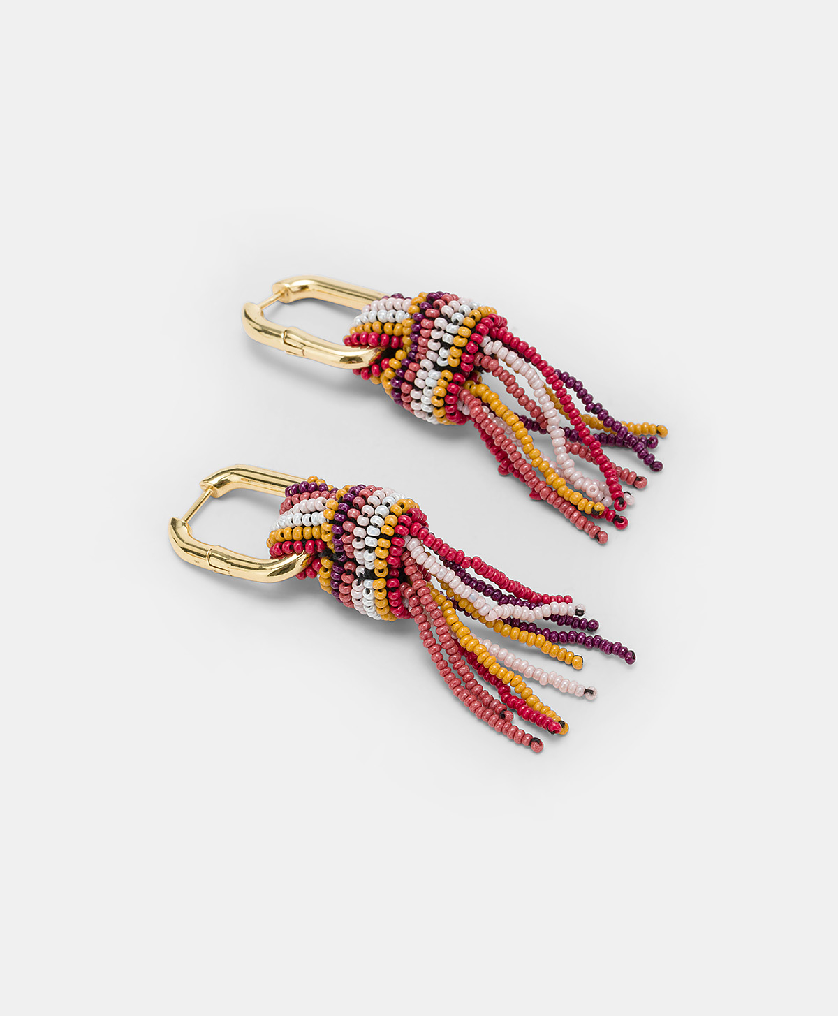 ORECCHINI ZIMMARI CON PERLINE - BRUCIATO MULTICOLOR - Momonì