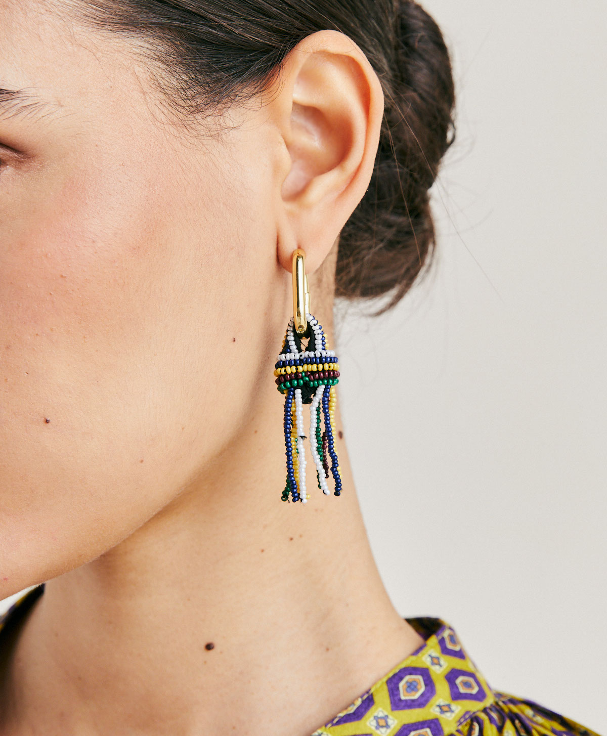 ZIMMARI EARRINGS WITH BEADS - GREEN/MULTICOLOR - Momonì
