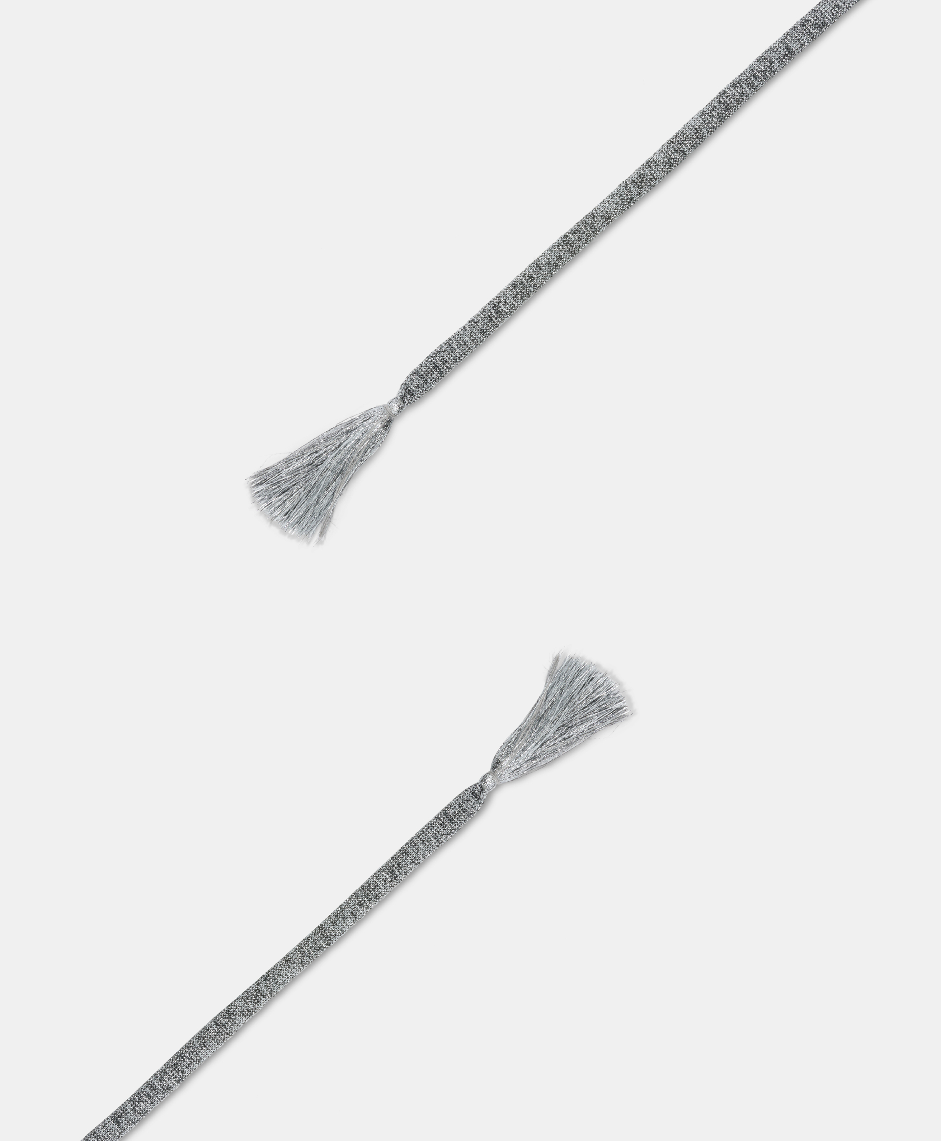 ONTANO BELT IN LUREX WITH FRINGE - SILVER - Momonì
