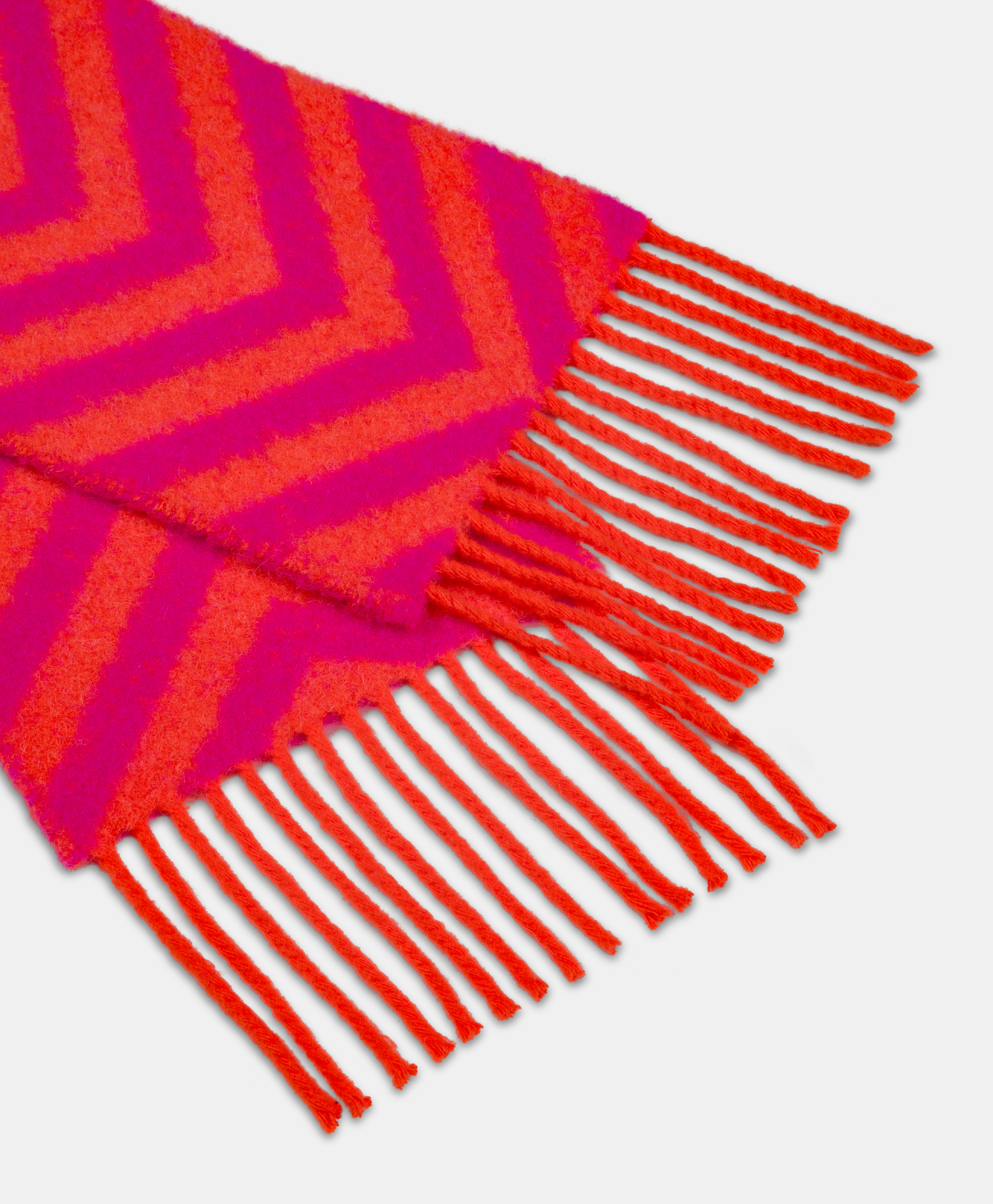 SCIARPA NARI IN RESCA ALPACA LANA-FUCSIA/ARANCIONE - Momonì