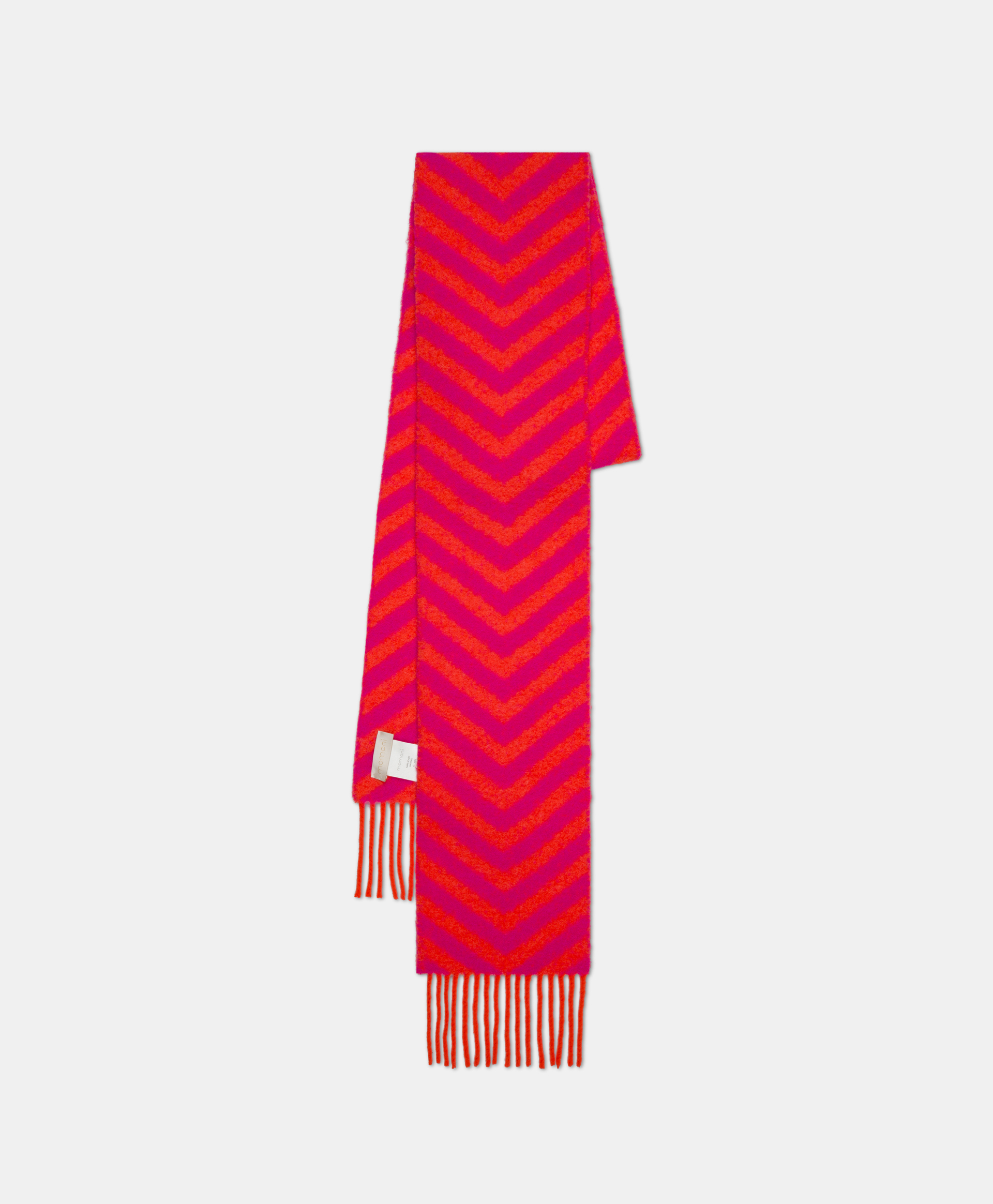 SCIARPA NARI IN RESCA ALPACA LANA-FUCSIA/ARANCIONE - Momonì
