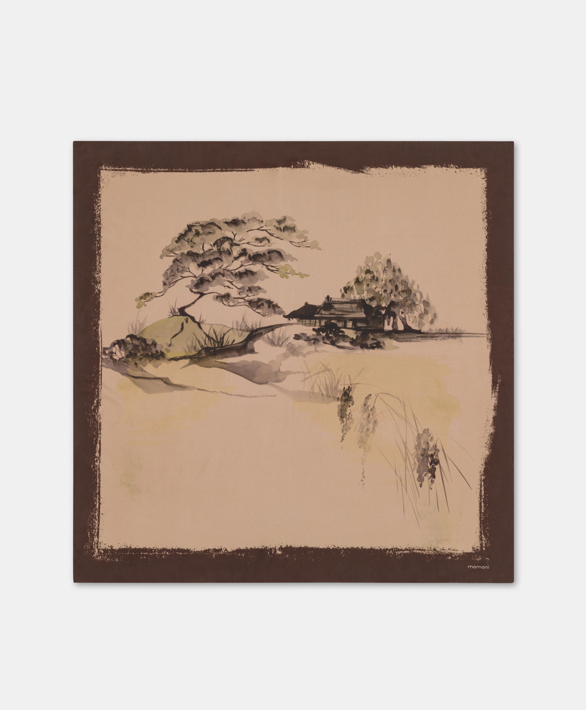 FOULARD NIPPONIA IN SETA-MULTICOLORE CACAO - Momonì