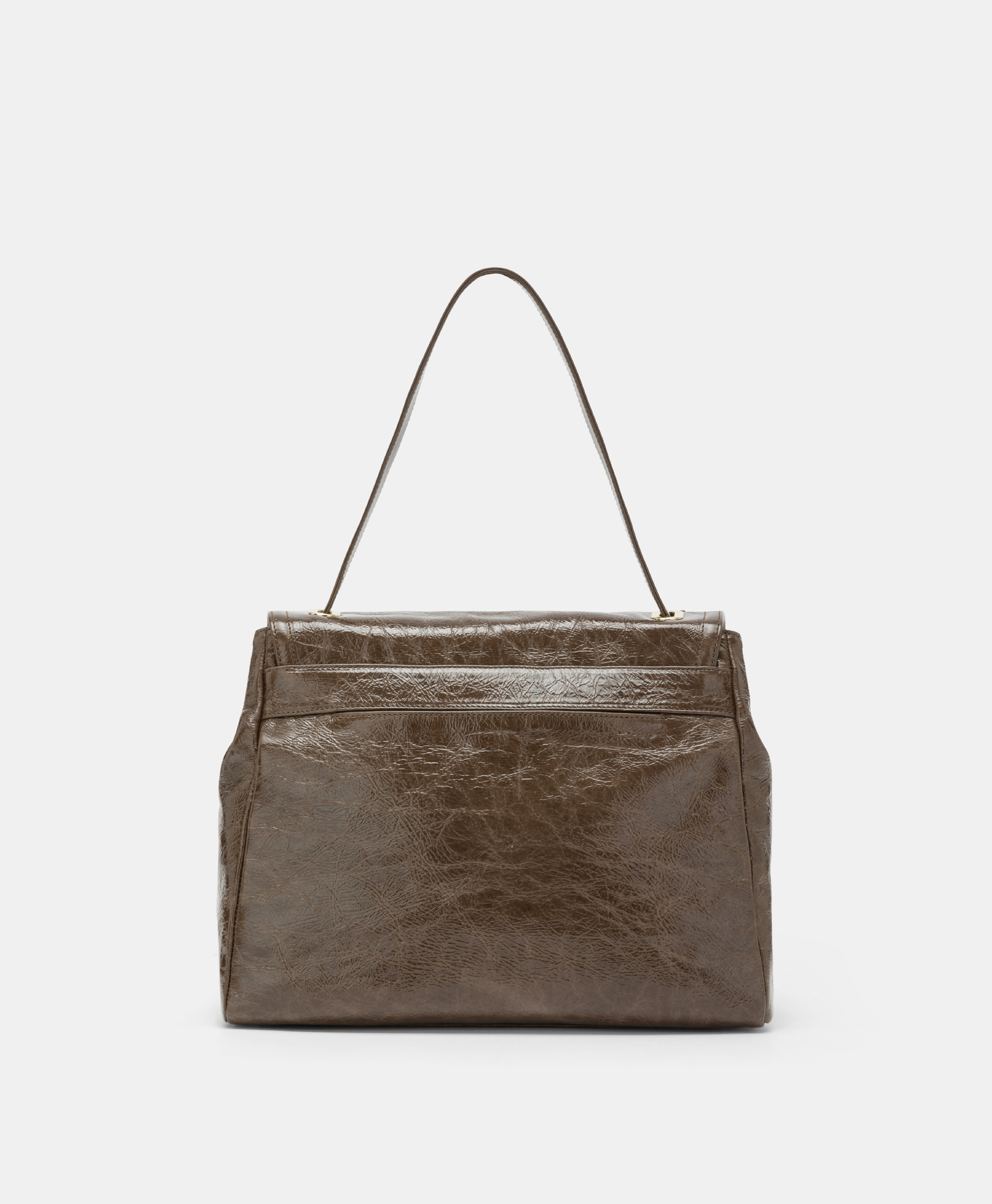 MOMONI FLORE BAG IN NAPLAK LEATHER - DARK BROWN - Momonì