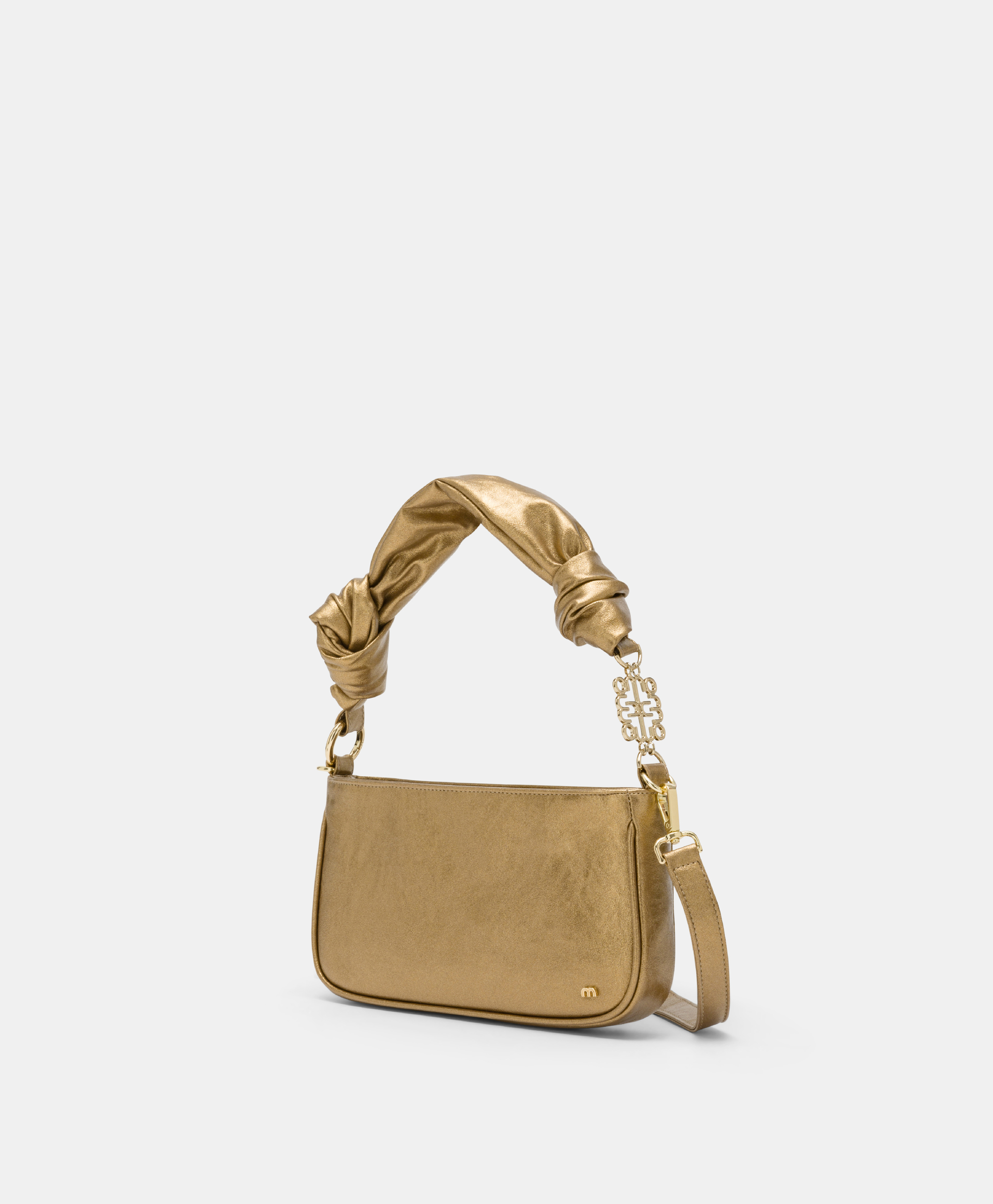 BORSA MOMONI NANA IN ECOPELLE LAMINATA-ORO - Momonì