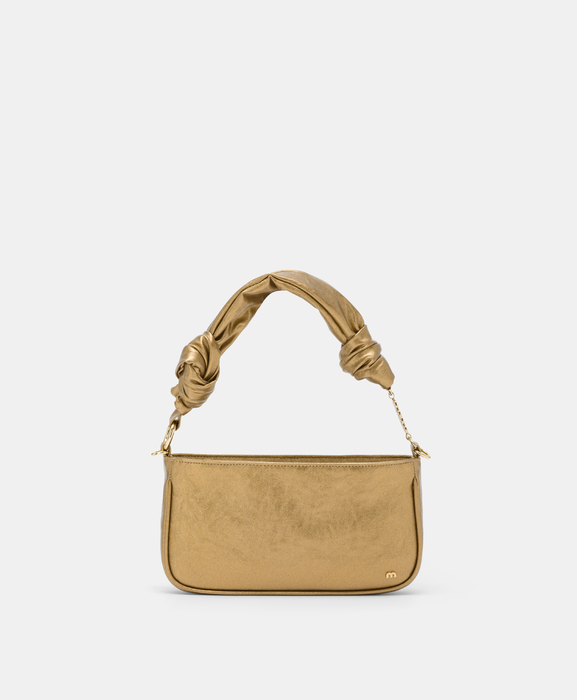 BORSA MOMONI NANA IN ECOPELLE LAMINATA-ORO - Momonì
