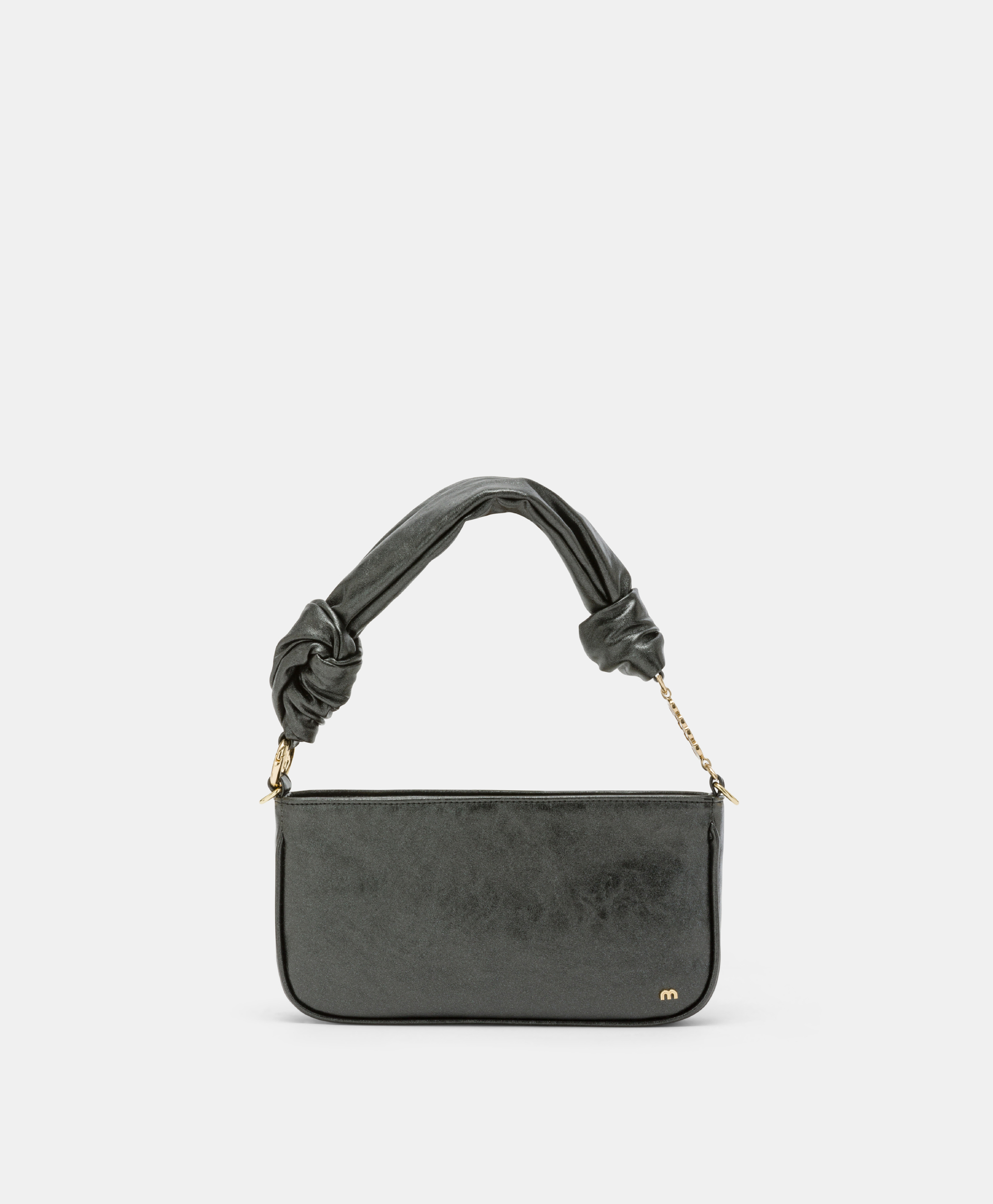 MOMONI NANA BAG IN LAMINATED ECO-LEATHER - BLACK - Momonì