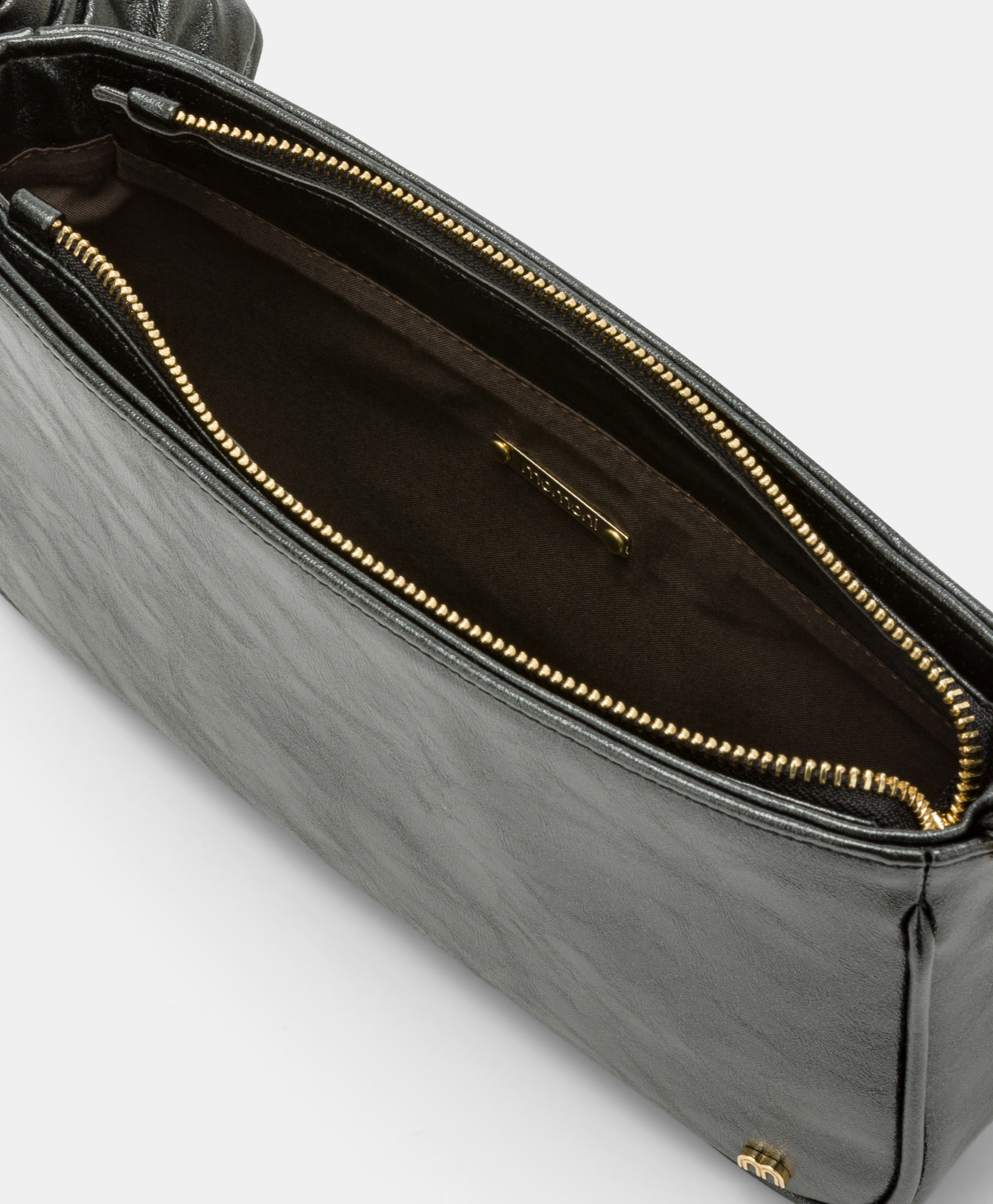 MOMONI NANA BAG IN LAMINATED ECO-LEATHER - BLACK - Momonì