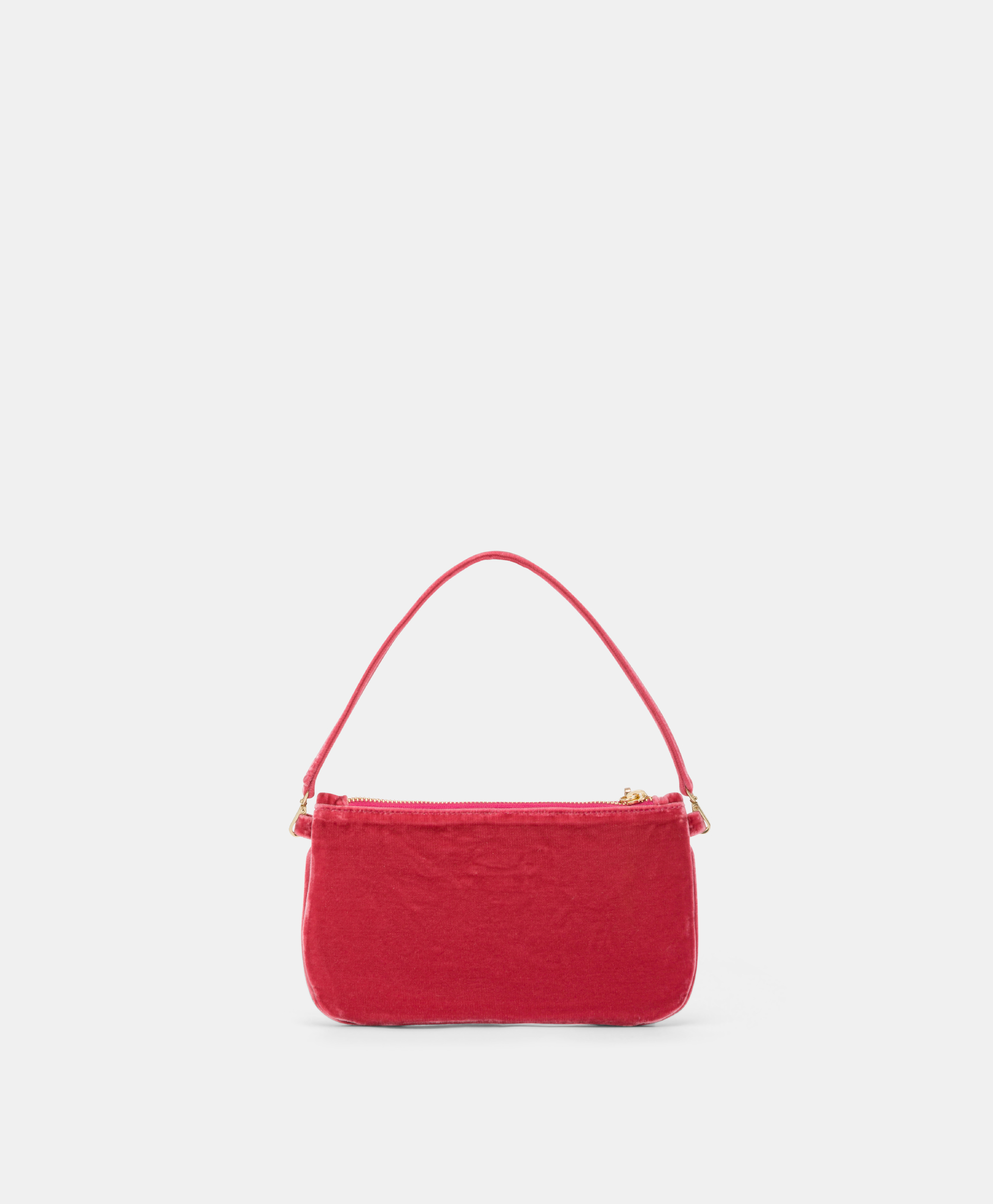 MOMONI KUROI BIS BAG IN VELVET WITH GLITTER - BEGONIA PINK/GOLD - Momonì