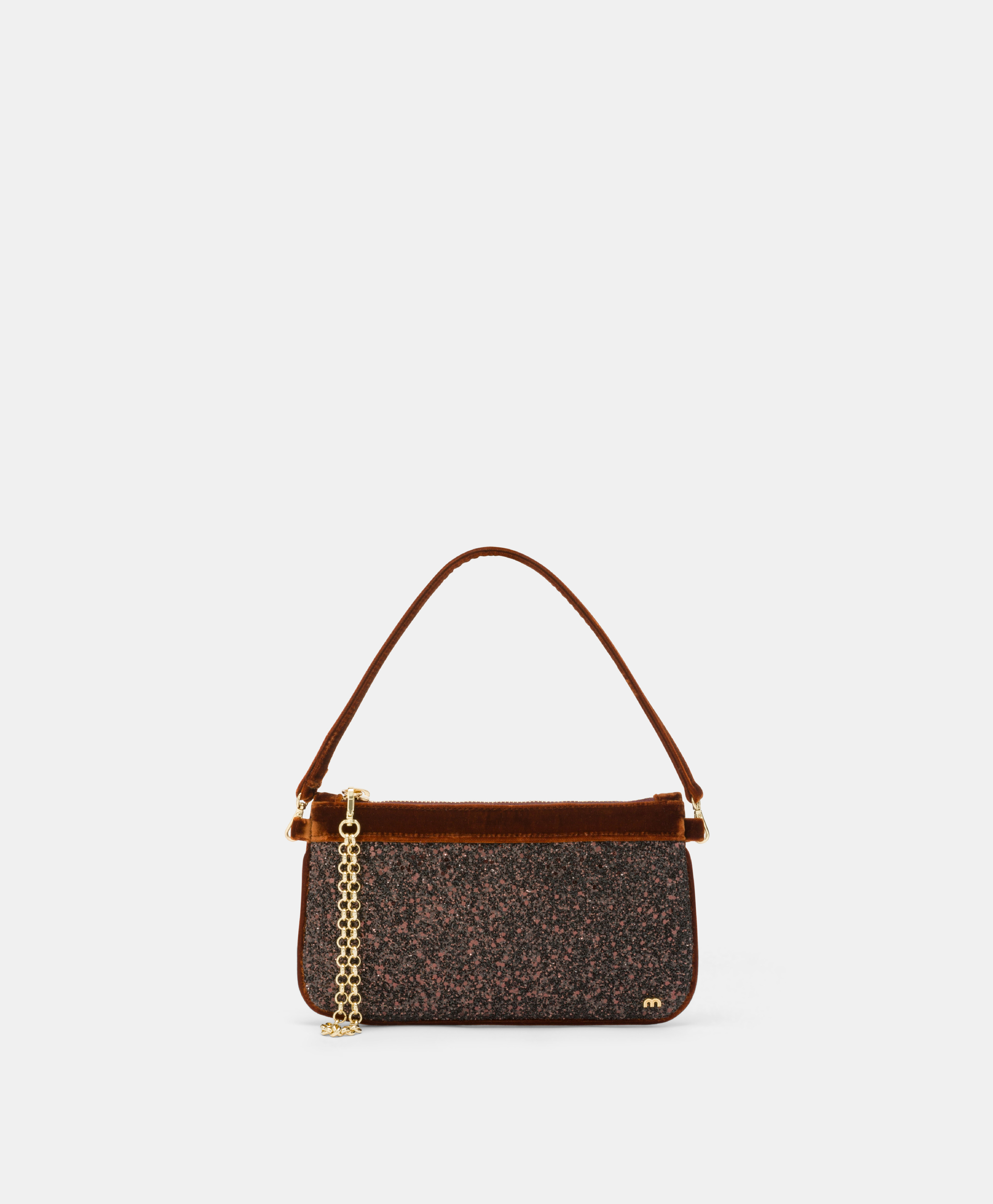 BORSA MOMONI KUROI BIS IN GLITTER CON VELLUTO-BRONZO/PELLE - Shoes and accessories - Momonì