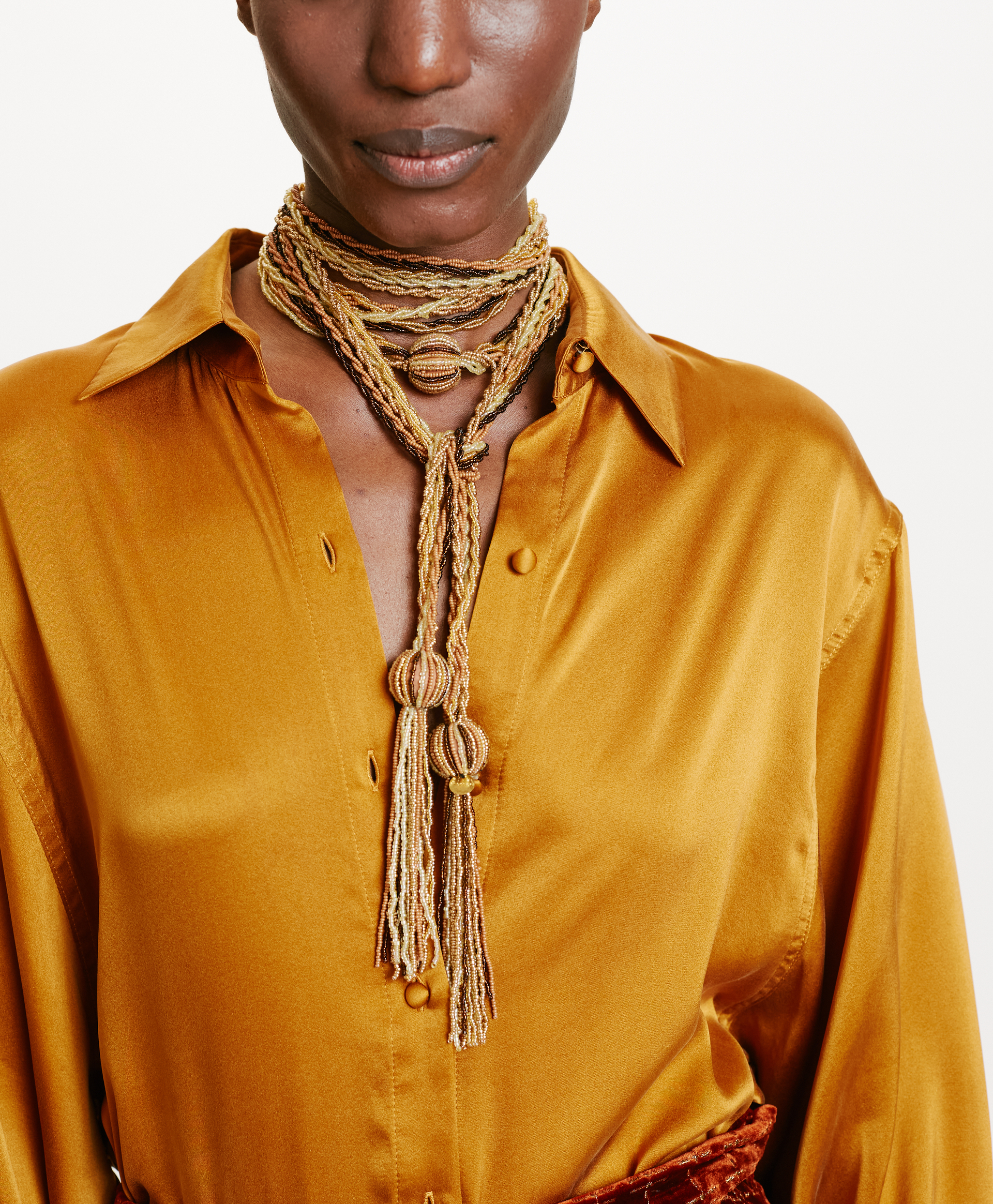 WAKAM NECKLACE WITH BEADS - GOLD MULTICOLOR - Shoes and accessories - Momonì