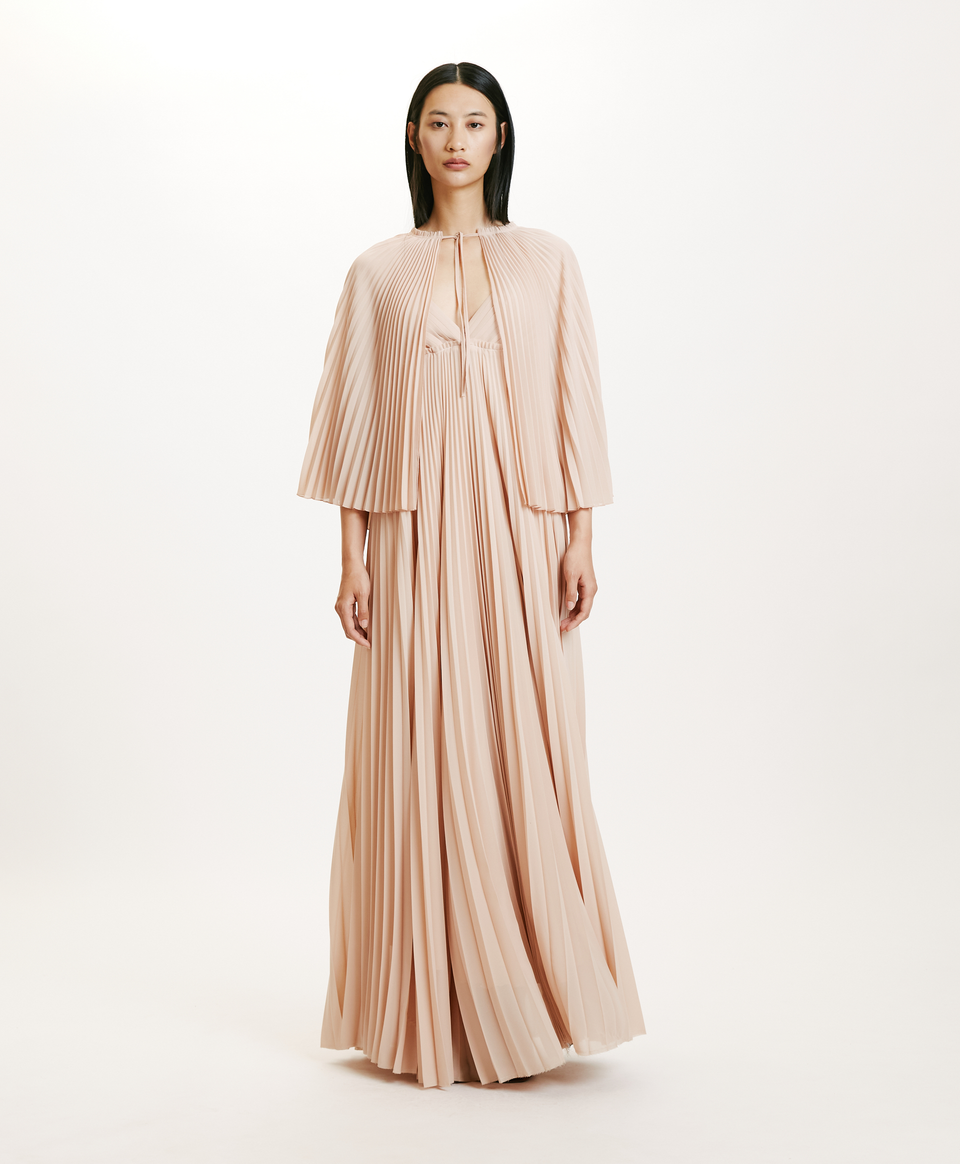 IANIRA CAPE IN GEORGETTE - NUDE - Momonì