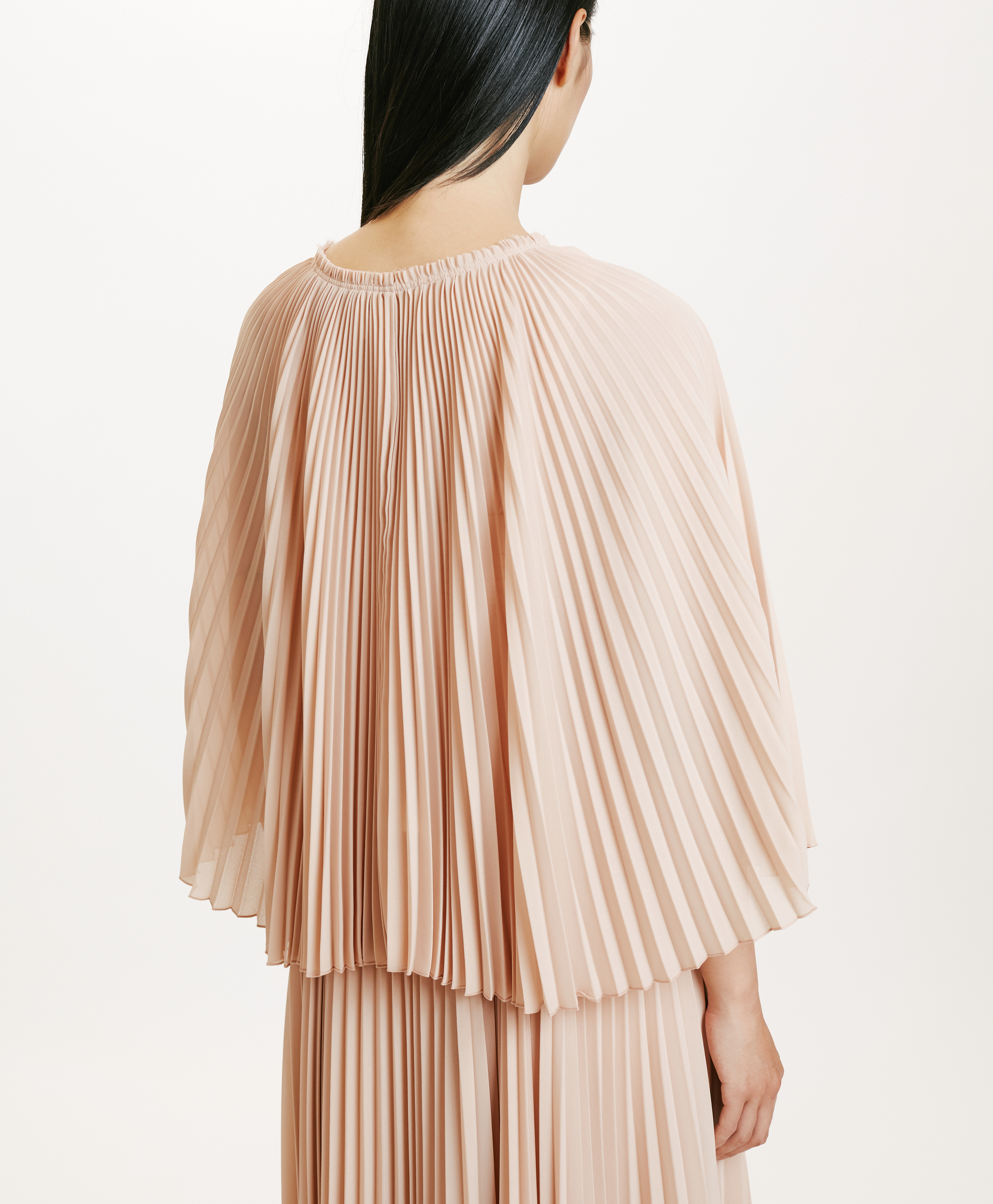 IANIRA CAPE IN GEORGETTE - NUDE - Momonì