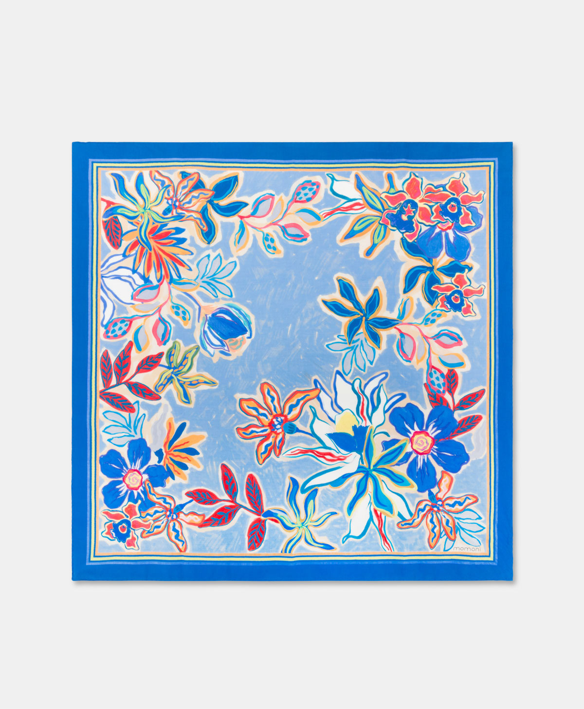 NIPPONIA PRINTED COTTON SCARF - MULTICOLOR LIGHT BLUE - Shoes and accessories - Momonì