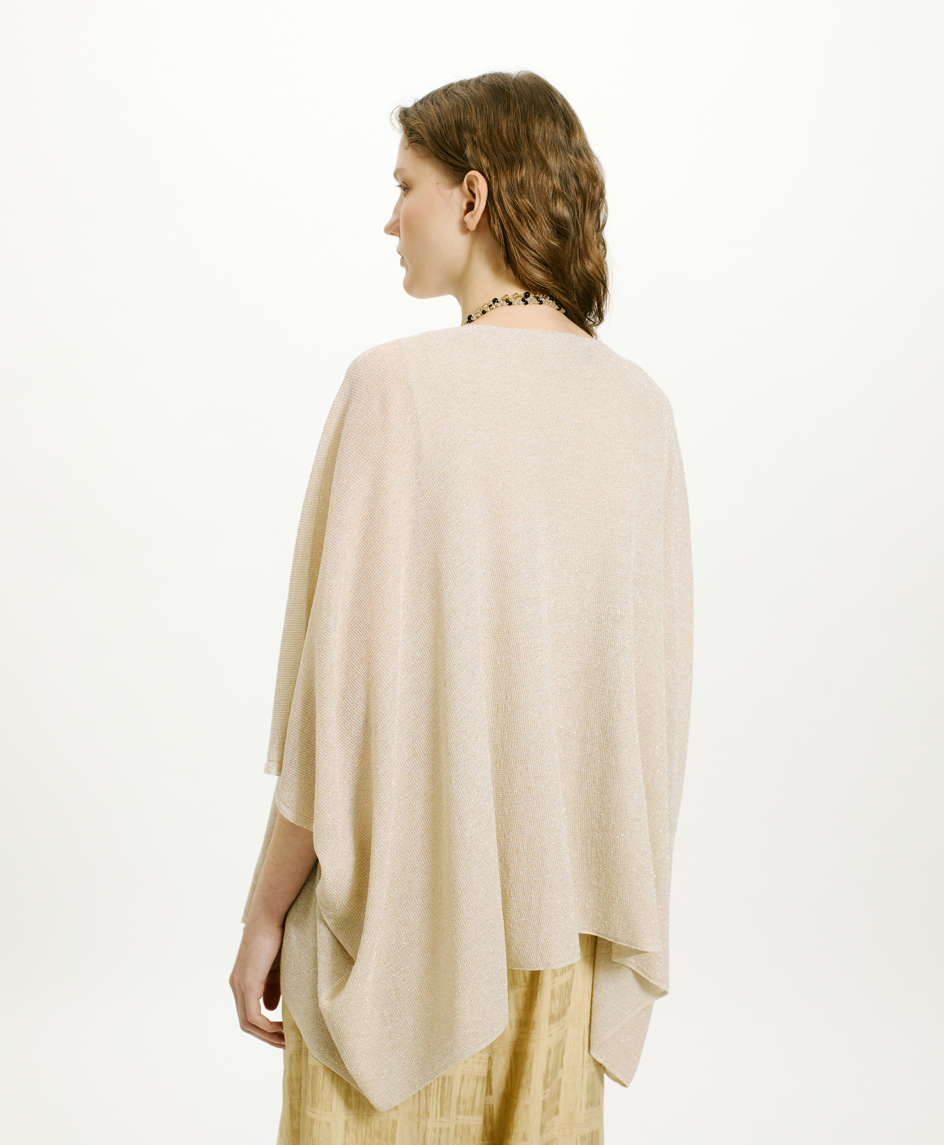 CARDIGAN DIVINA IN VISCOSA E LUREX - BIANCO PLATINO - Momonì