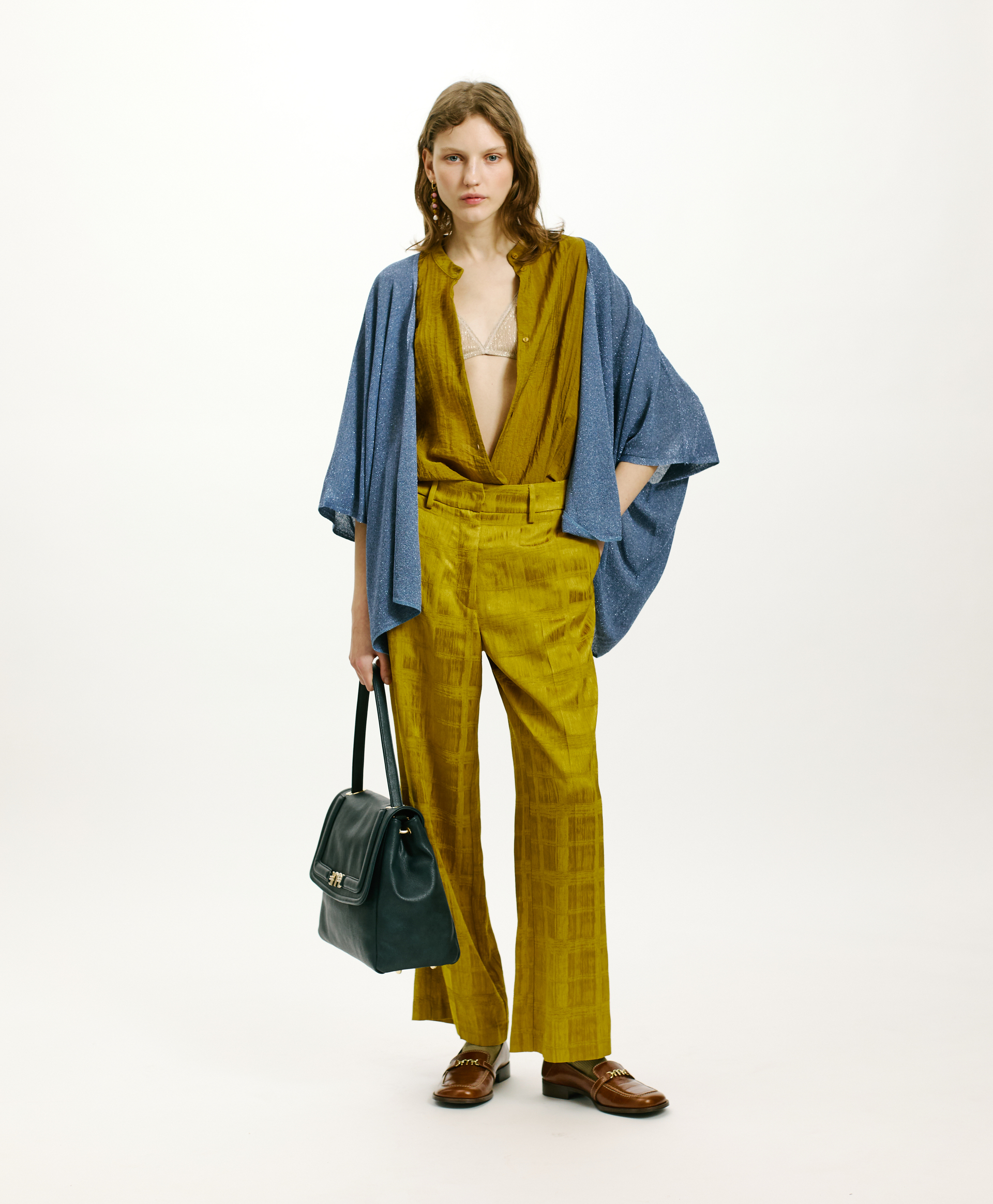 TRICOT DIVINA EN VISCOSE ET LUREX - BLEU CIEL - Clothing - Momonì
