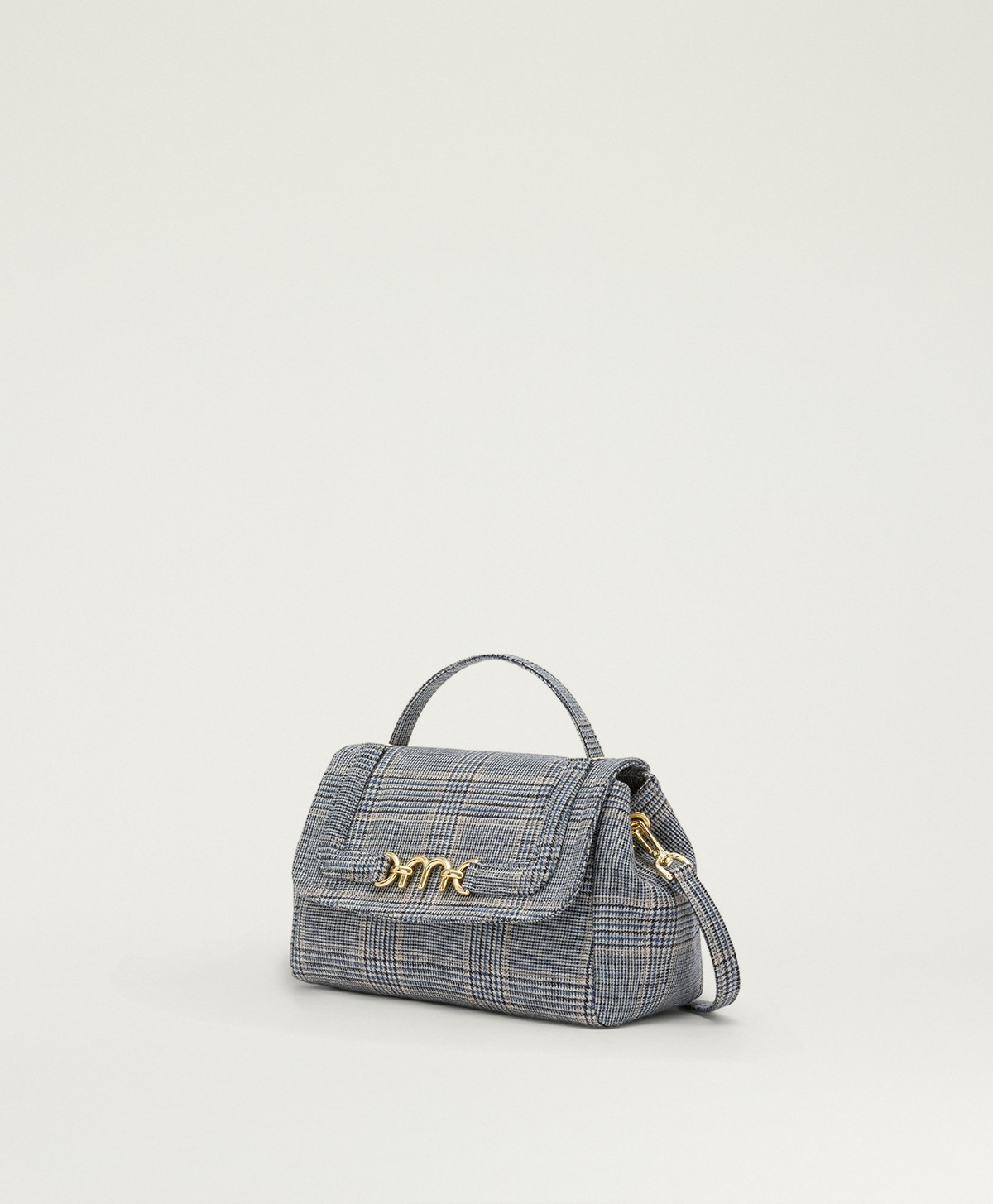 MOMONI PETIT FLORE BAG IN PRINCE OF WALES CHECK WOOL - AVIO MULTICOLOR - Momonì