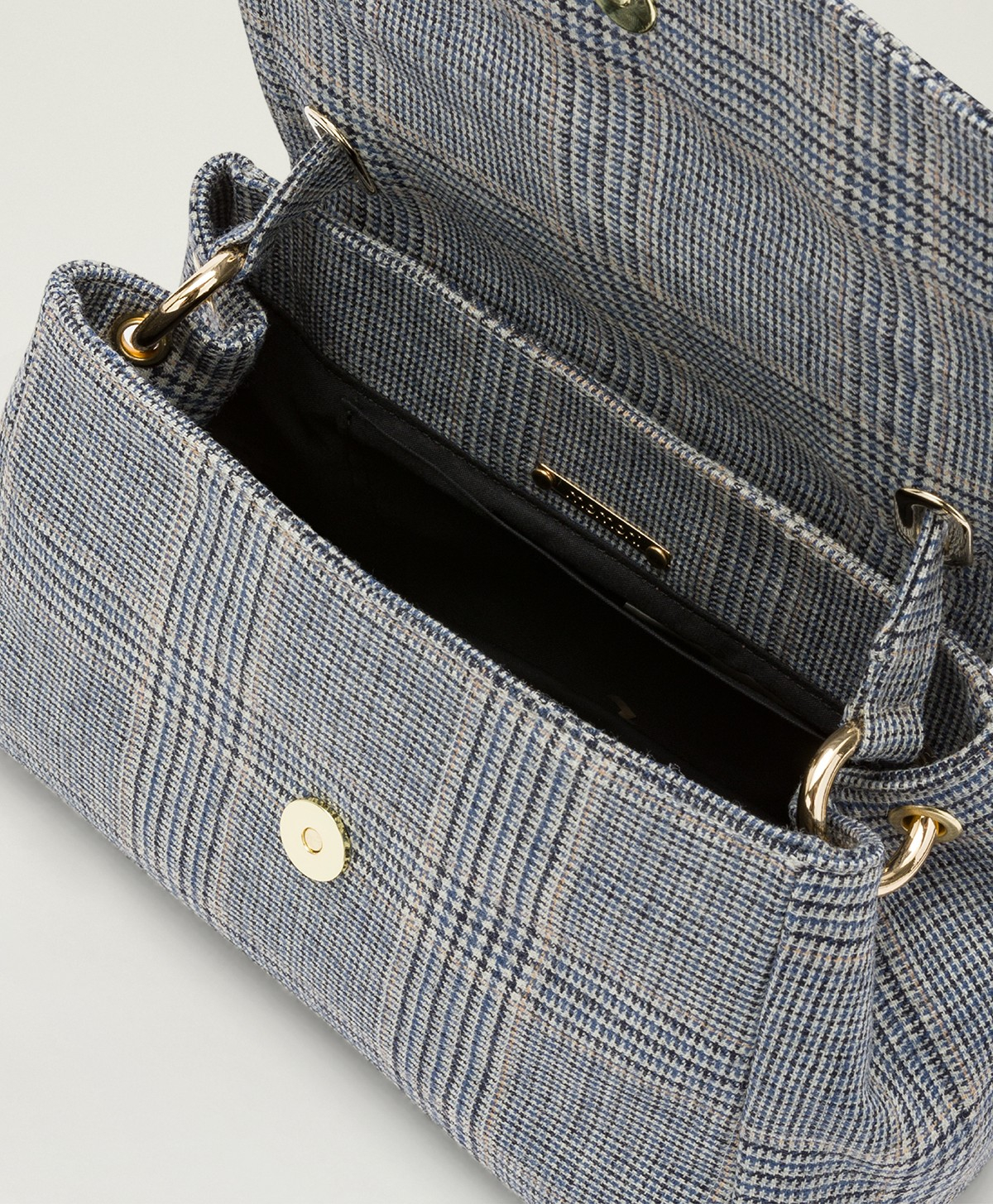 MOMONI PETIT FLORE BAG IN PRINCE OF WALES CHECK WOOL - AVIO MULTICOLOR - Momonì