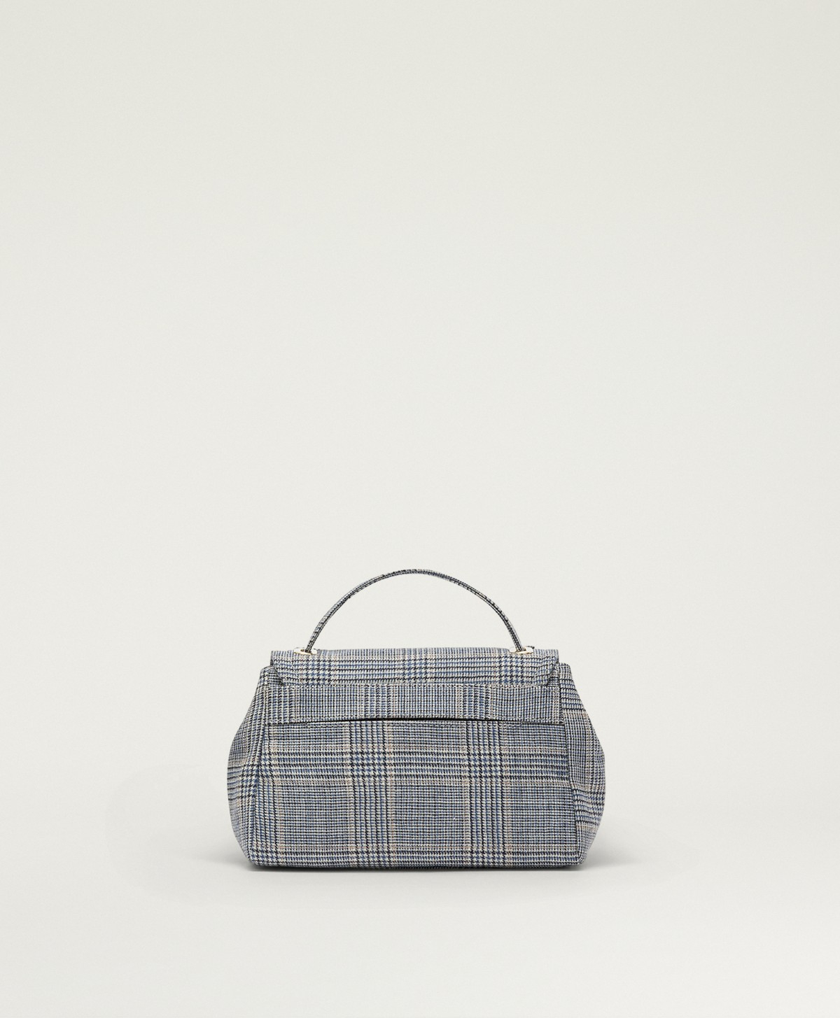 MOMONI PETIT FLORE BAG IN PRINCE OF WALES CHECK WOOL - AVIO MULTICOLOR - Momonì