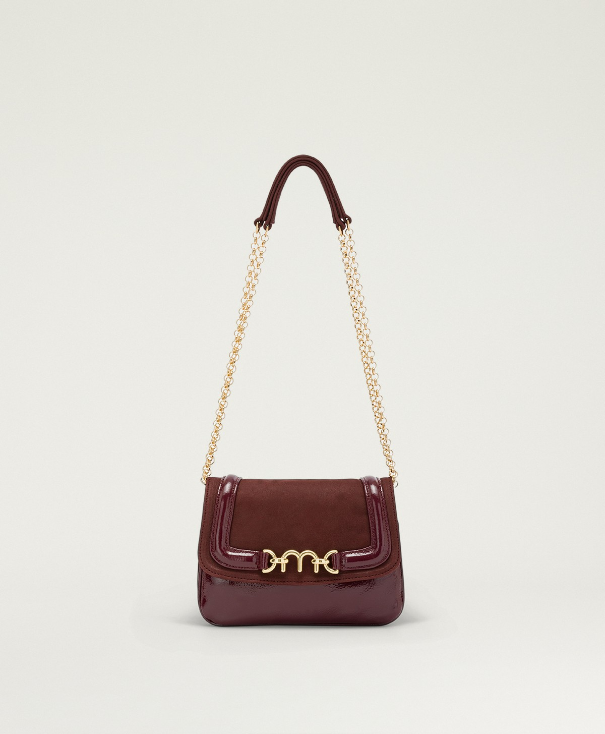 MOMONI MIMI FLORE BAG IN BI-MATERIAL LEATHER - WINE RED - Momonì