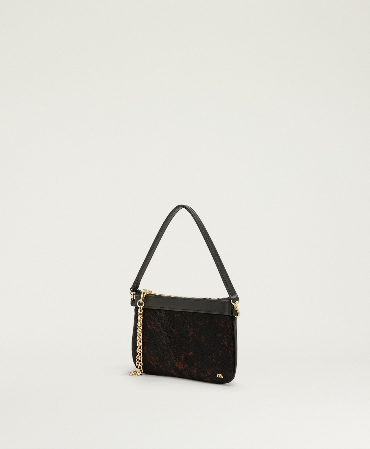 MOMONI KUROI BIS BAG IN PRINTED CAVALLINO - CARAMEL/BLACK - Momonì