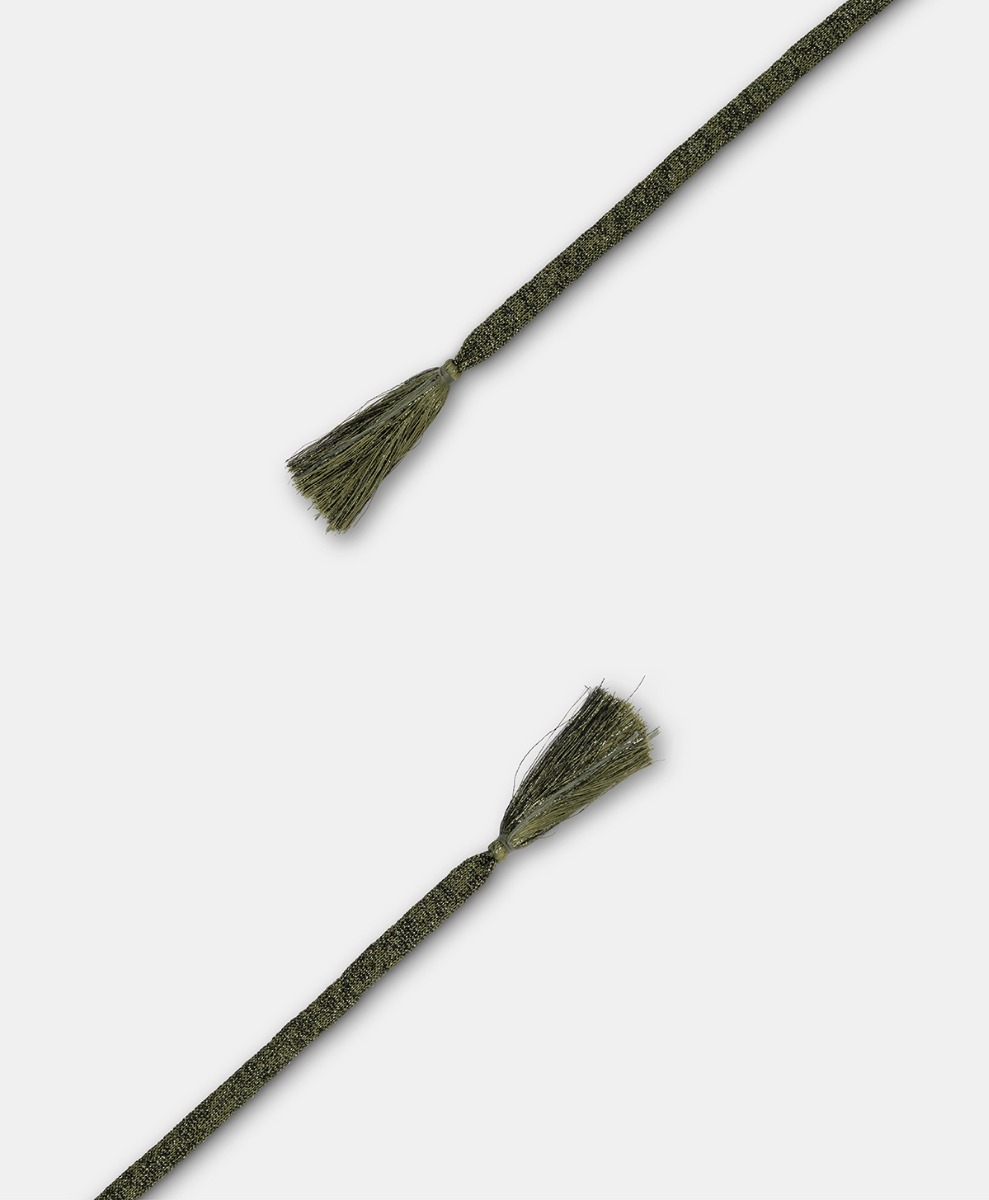 ONTANO BELT IN LUREX WITH FRINGE - OLIVE GREEN - Momonì