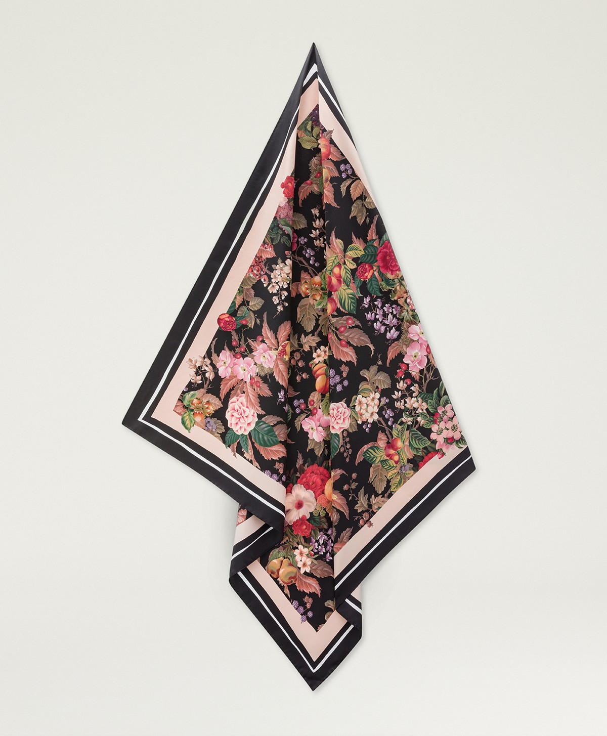 NIPPONIA FOULARD IN SILK TWILL - BLACK MULTICOLOR - Momonì