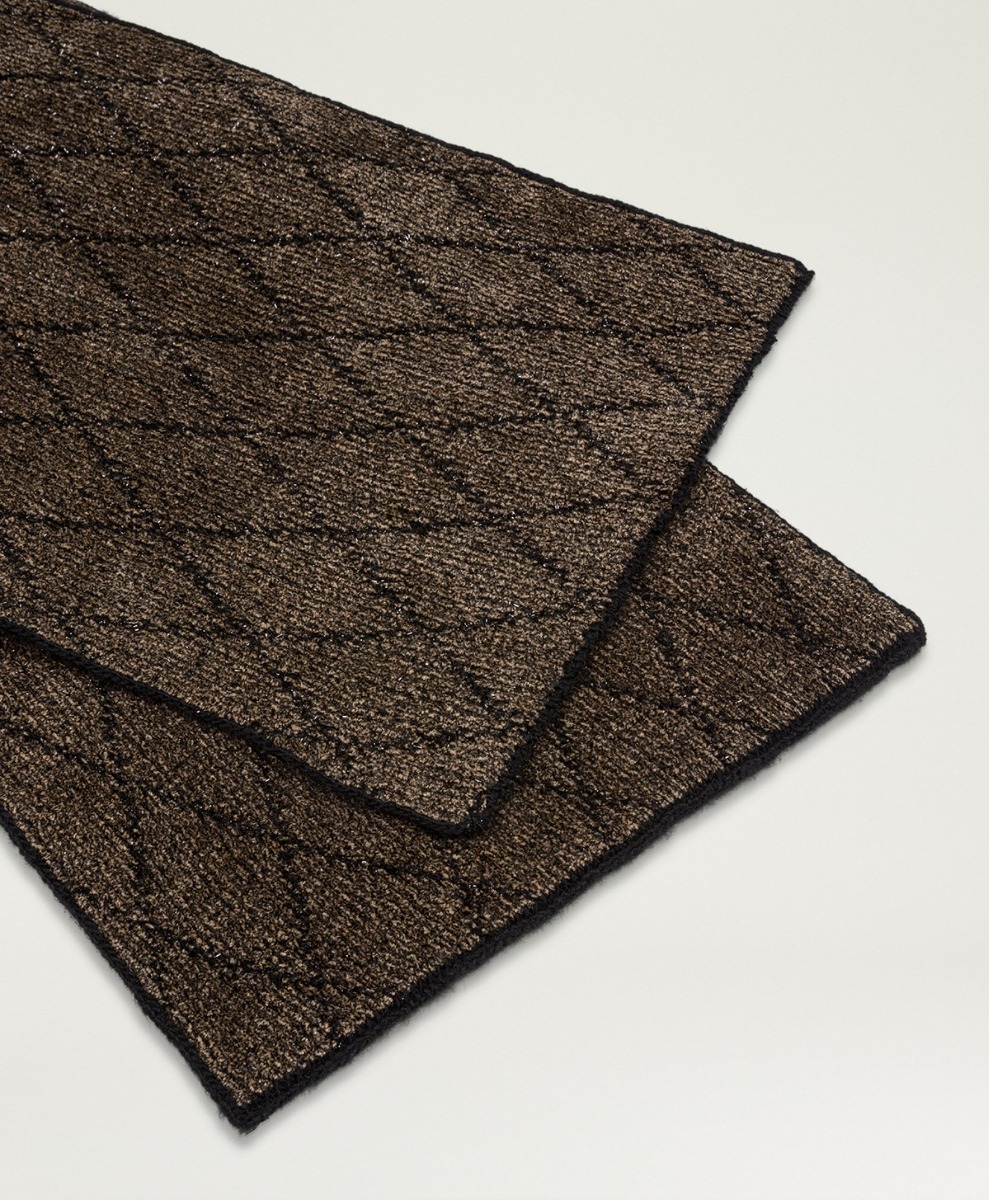 ÉCHARPE RICHMON EN JACQUARD - BEIGE/NOIR - Momonì