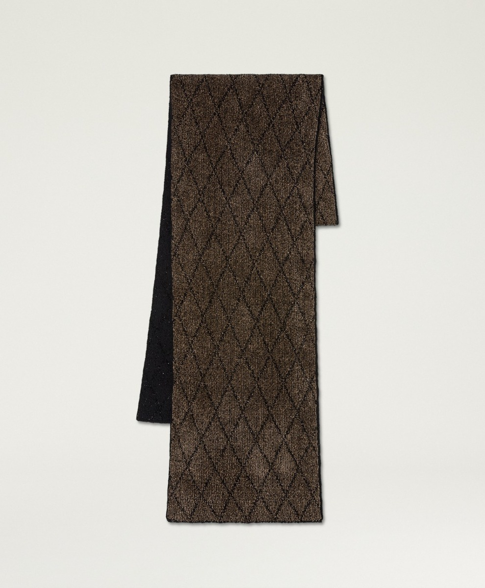 ÉCHARPE RICHMON EN JACQUARD - BEIGE/NOIR - Momonì