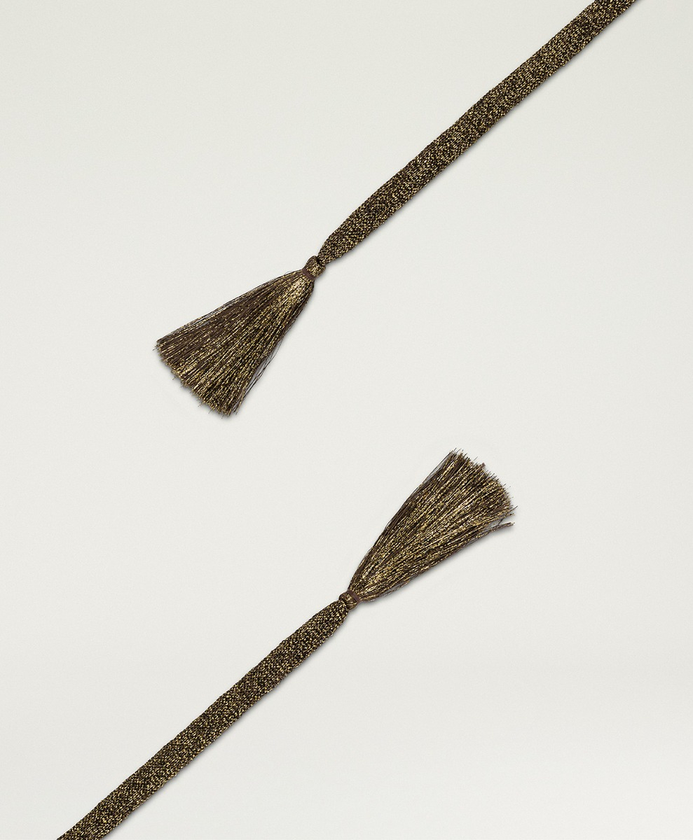 ONTANO BELT IN LUREX WITH FRINGE - COPPER - Momonì