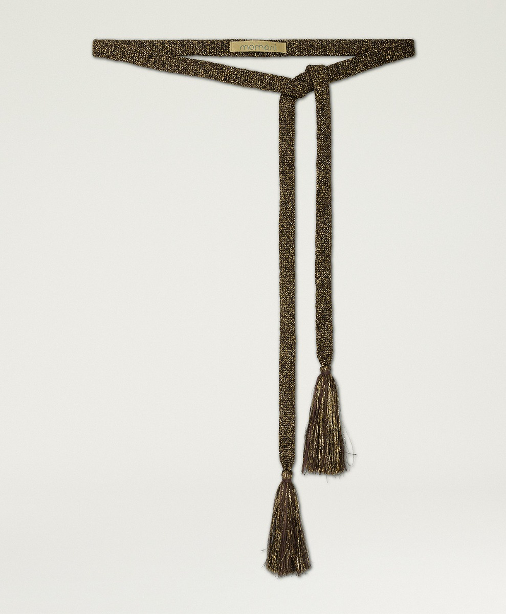 ONTANO BELT IN LUREX WITH FRINGE - COPPER - Momonì