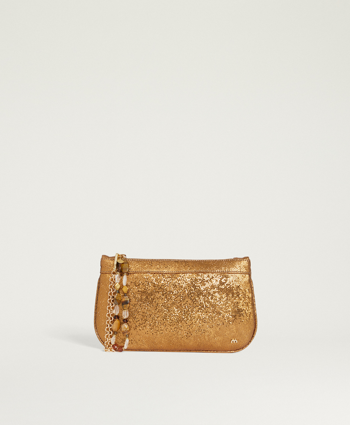 MOMONI KUROI SOIREE BAG IN LAMINATED LEATHER - GOLD - Momonì