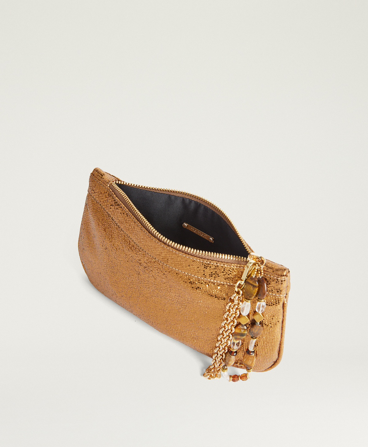 MOMONI KUROI SOIREE BAG IN LAMINATED LEATHER - GOLD - Momonì