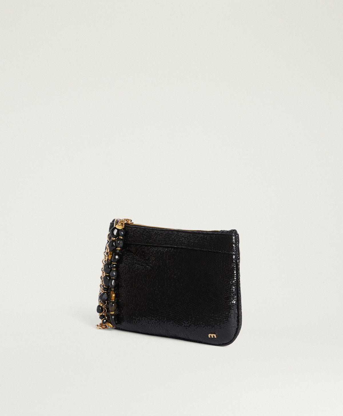 MOMONI KUROI SOIREE BAG IN LAMINATED LEATHER - BLACK - Momonì