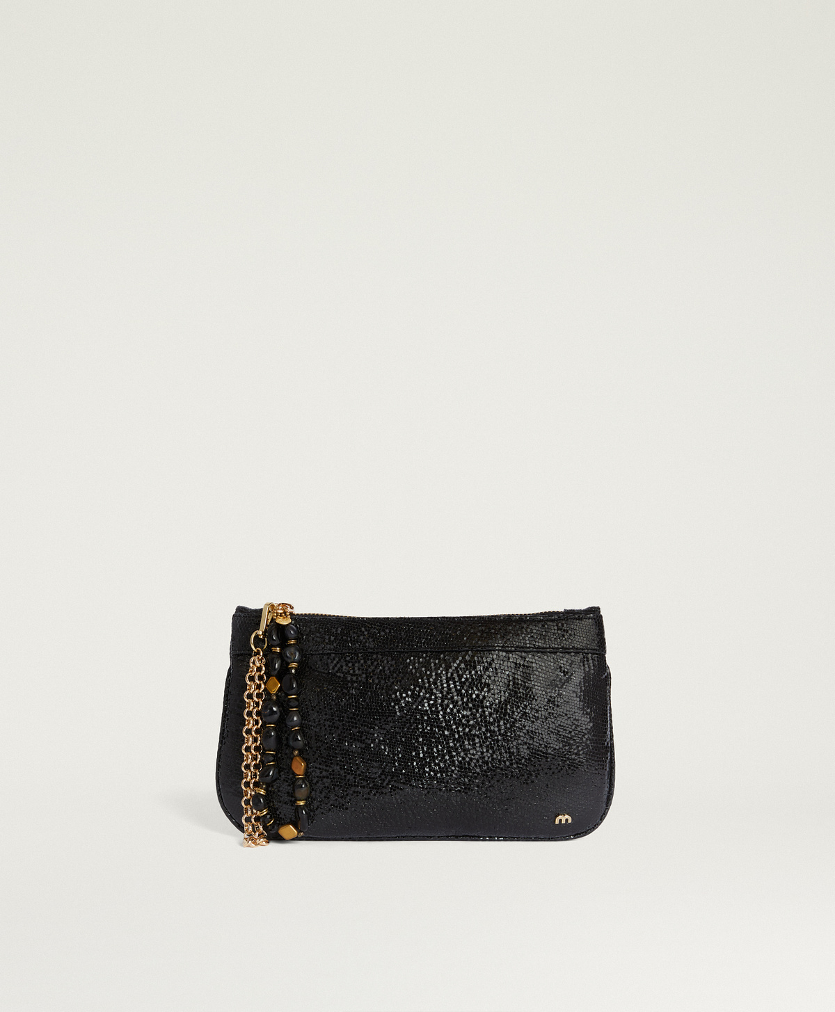 MOMONI KUROI SOIREE BAG IN LAMINATED LEATHER - BLACK - Momonì