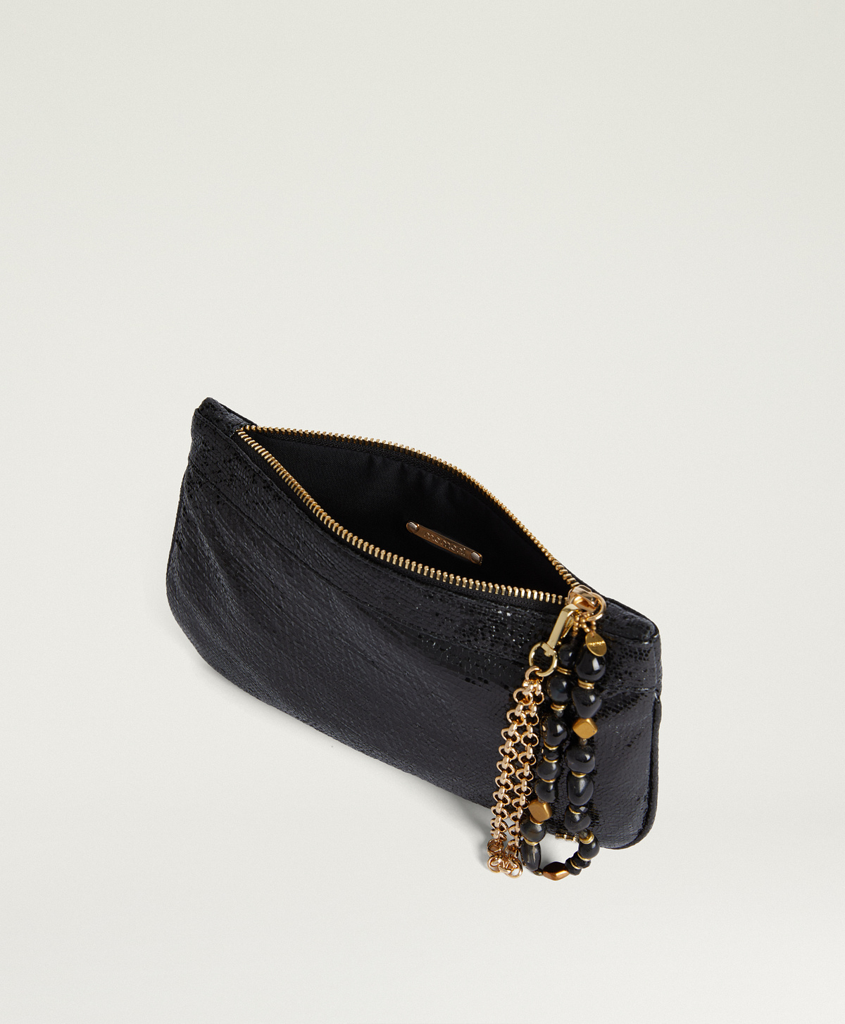 MOMONI KUROI SOIREE BAG IN LAMINATED LEATHER - BLACK - Momonì