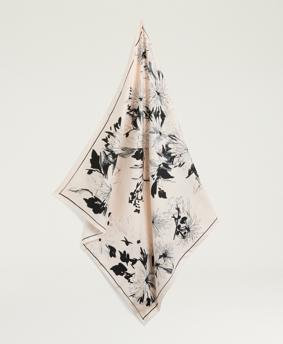 PAÑUELO NIPPONIA - BLANCO/NEGRO - Momonì