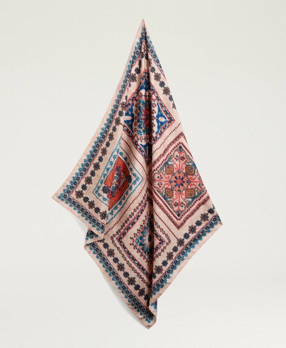 NIPPONIA FOULARD IN SILK TWILL - ROSE MULTICOLOR - Momonì