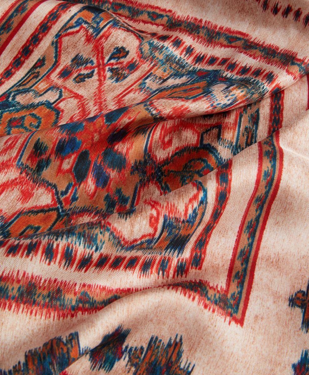 NIPPONIA FOULARD IN SILK TWILL - ROSE MULTICOLOR - Momonì