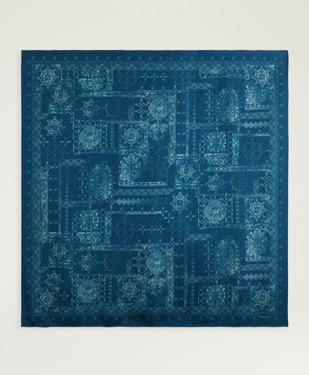 PAÑUELO NIPPONIA - TINTA/CELESTE - Momonì